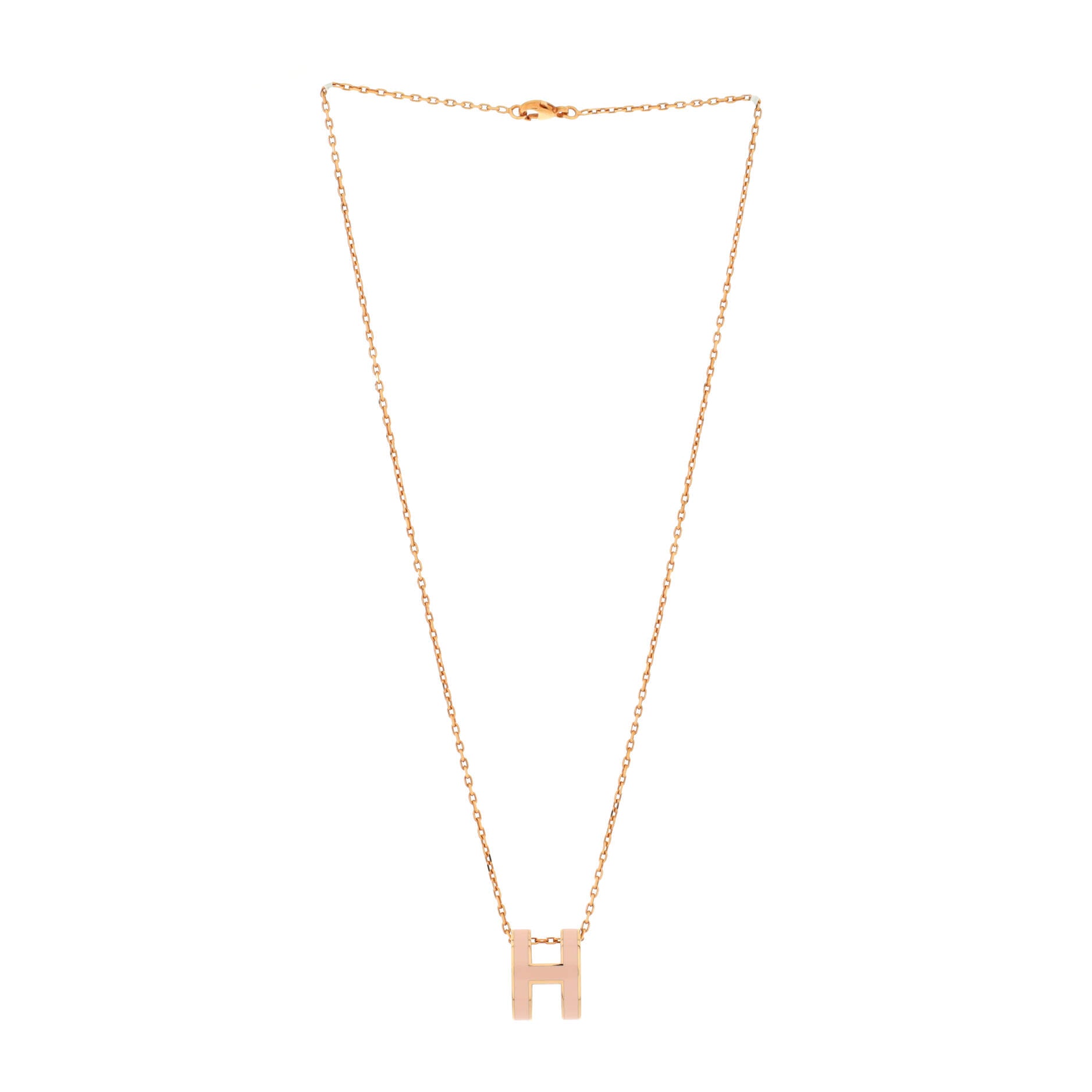Pop H Pendant Chain Necklace Metal and Enamel