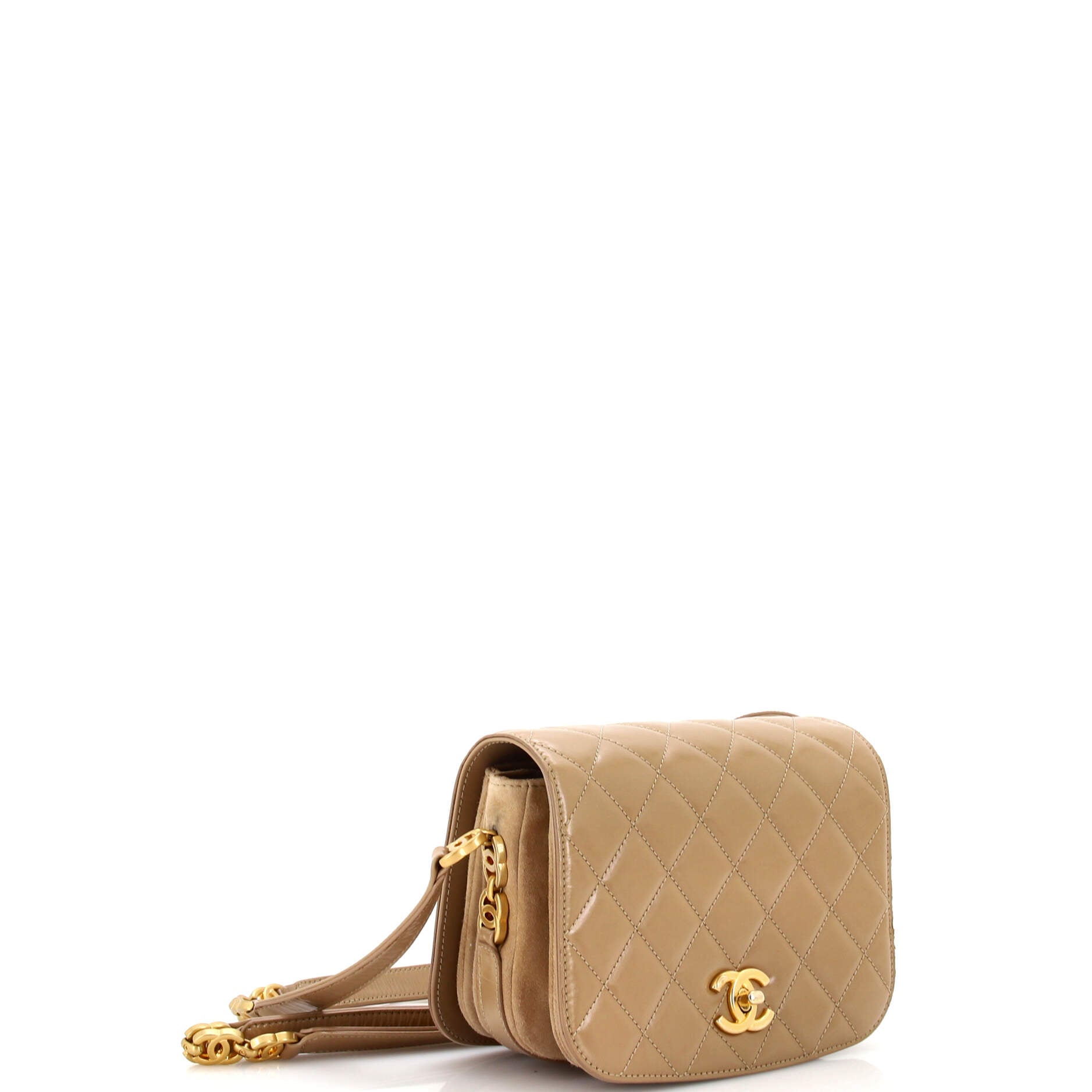 My Sweet CC Full Flap Messenger Bag Quilted Shiny Calfskin with Suede Mini