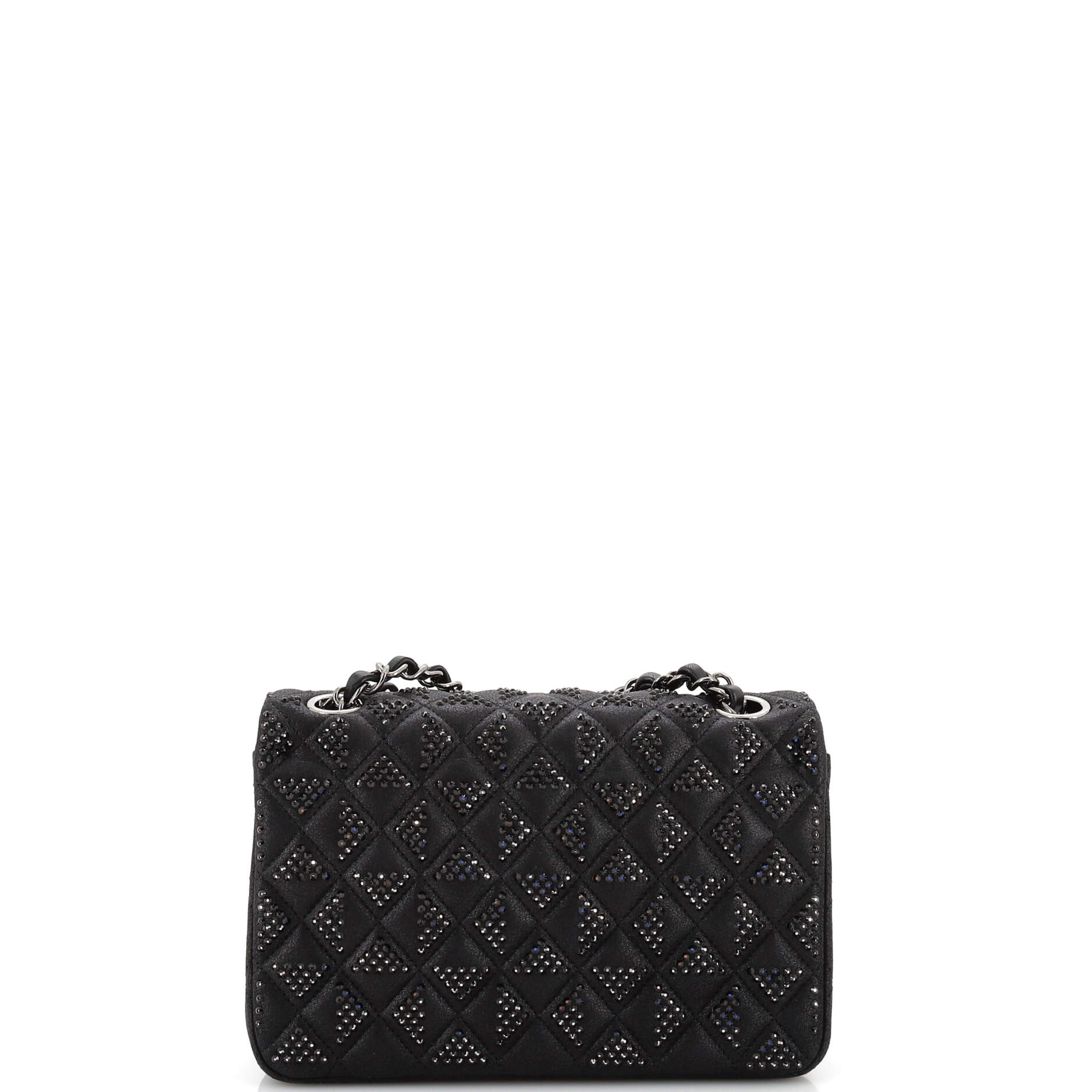 CC Flap Bag Crystal Embellished Quilted Goatskin Mini