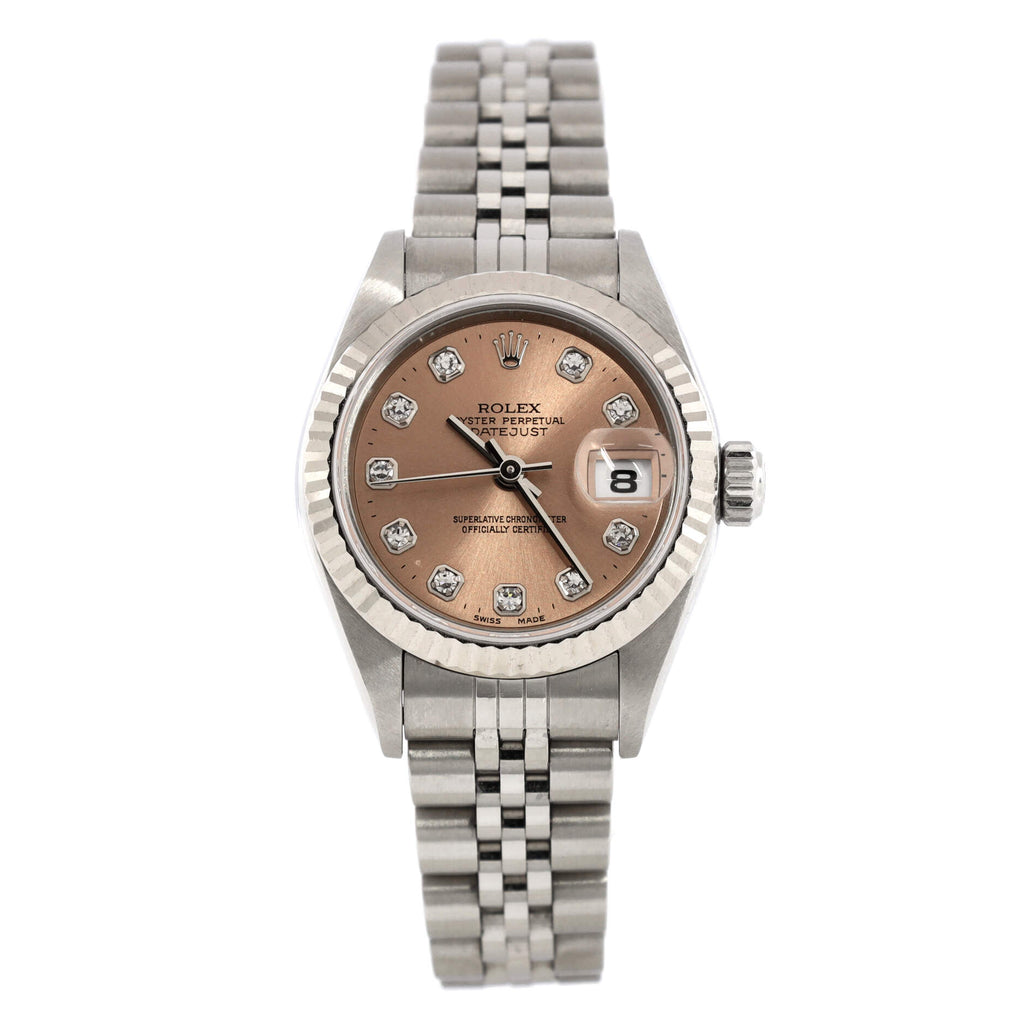 Oyster Perpetual Datejust Automatic Watch Stainless Steel and White Gold with Diamond Markers 26