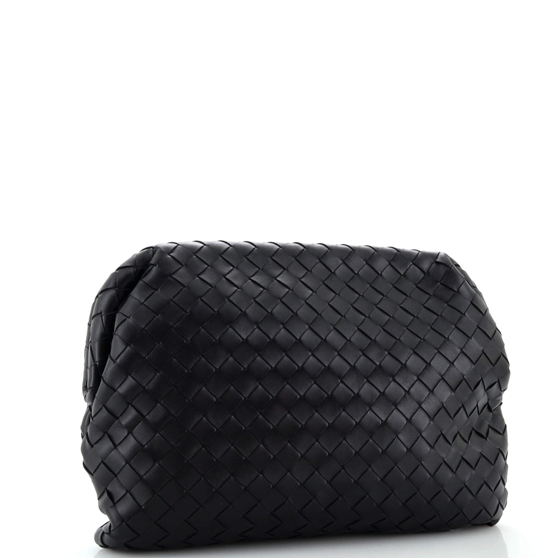 Frame Clutch Intrecciato Leather Large