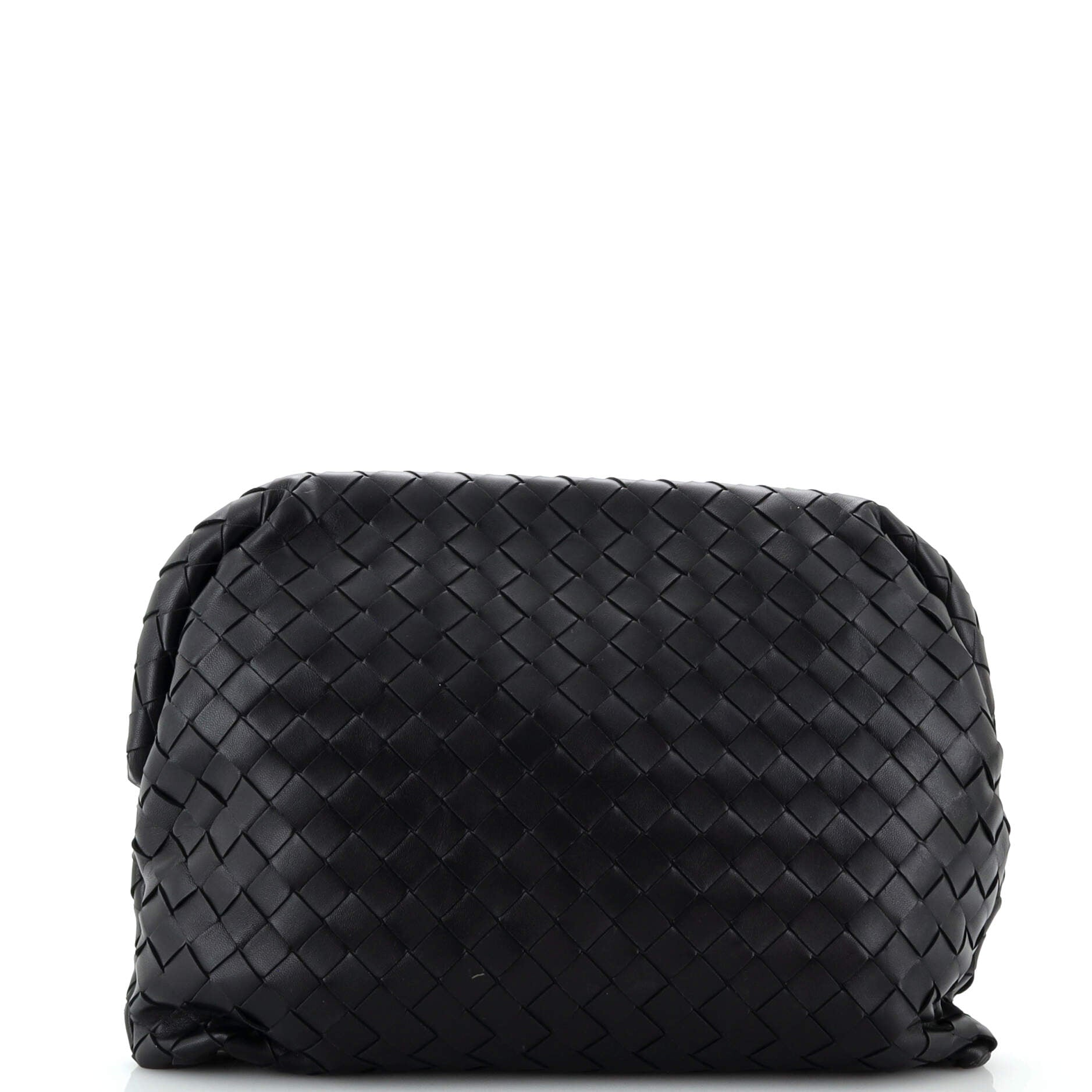 Frame Clutch Intrecciato Leather Large