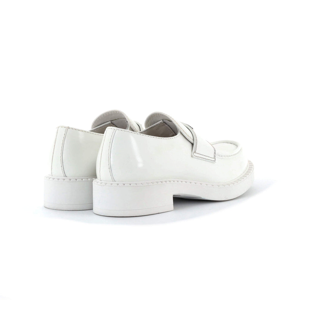Men's Triangle Logo Loafers Spazzolato Leather