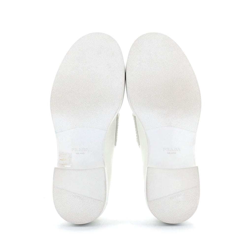 Men's Triangle Logo Loafers Spazzolato Leather
