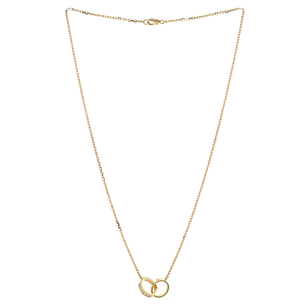 Love Interlocking Necklace 18K Yellow Gold and Diamonds