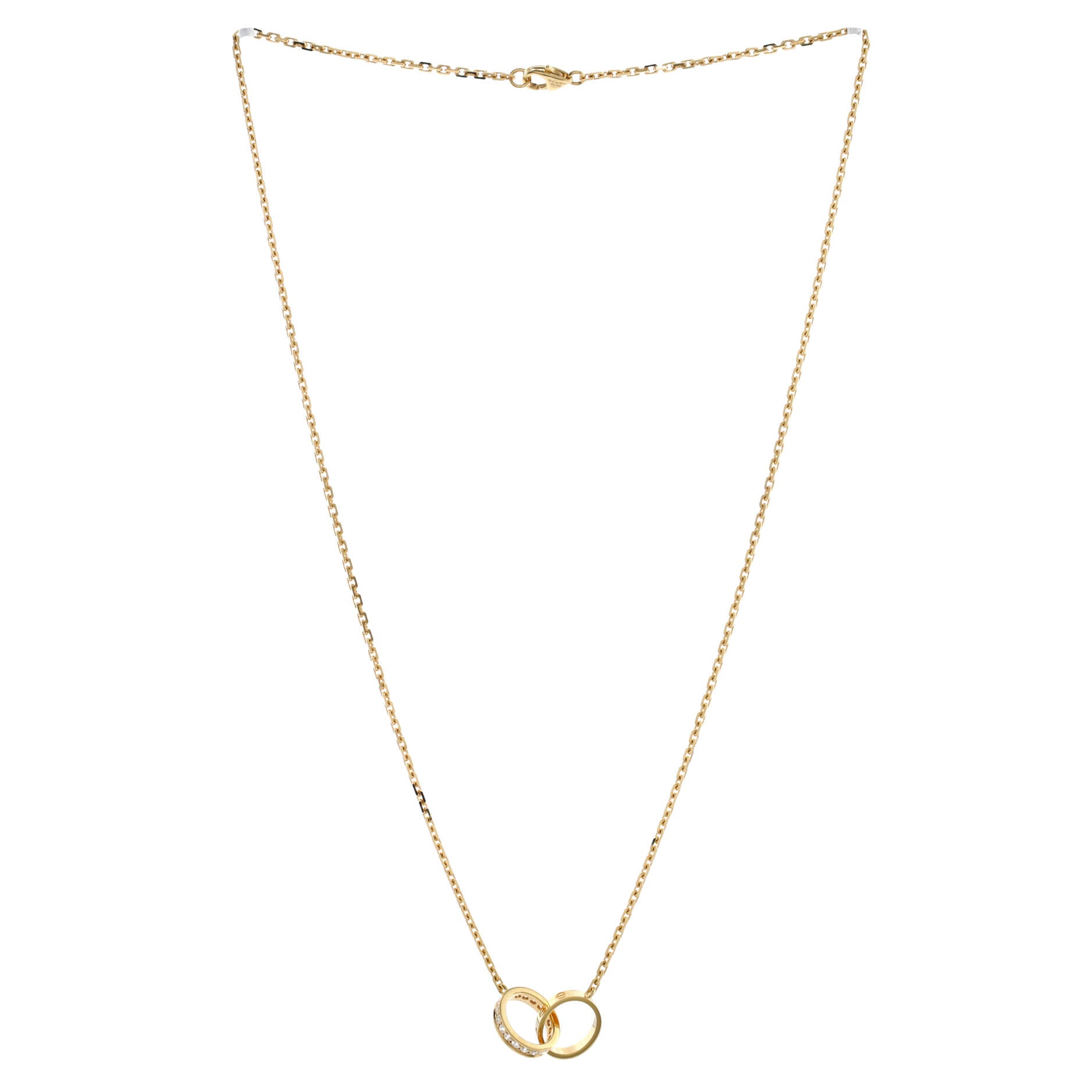 Love Interlocking Necklace 18K Yellow Gold and Diamonds