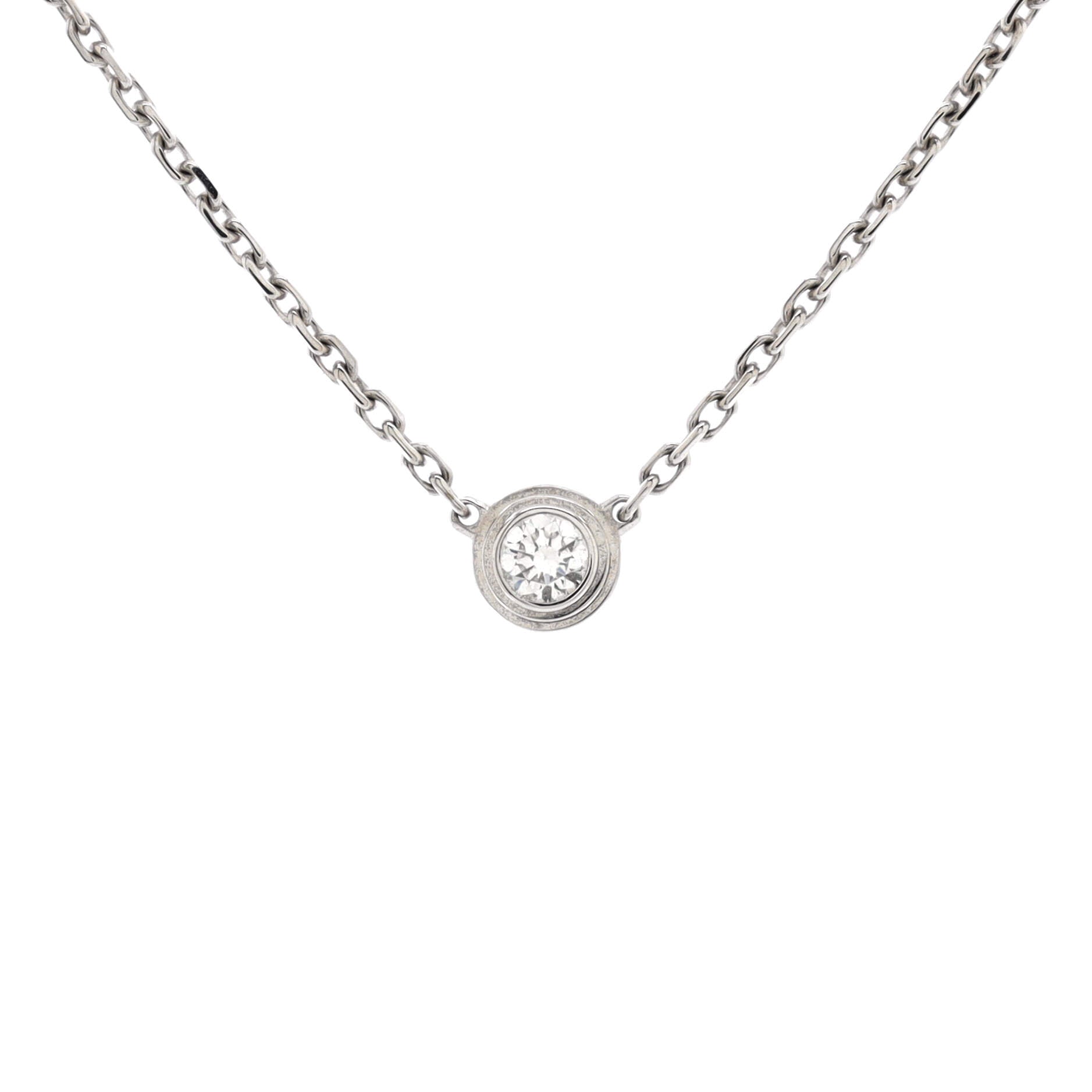 D'Amour Pendant Necklace 18K White Gold and Diamond XS
