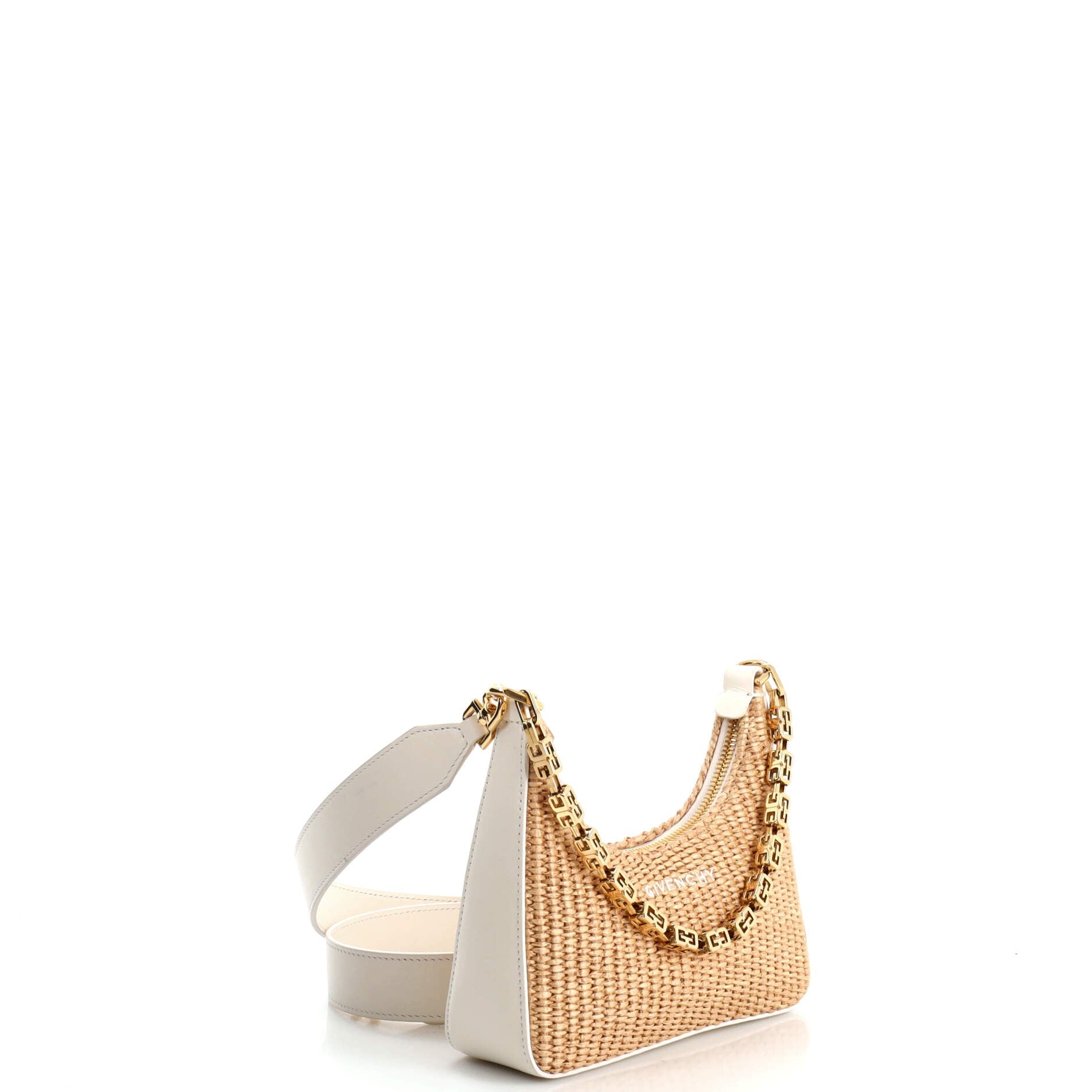Moon Cut Out Bag Raffia Mini