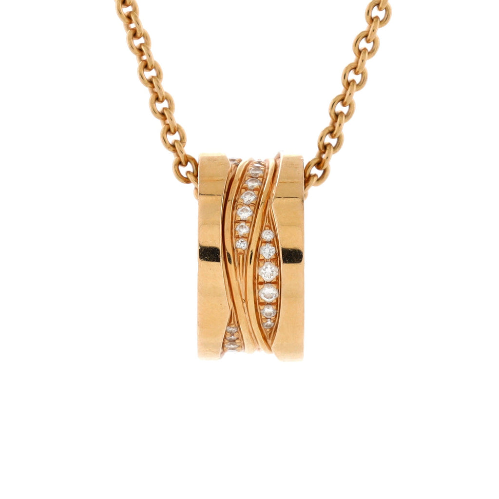 B.Zero1 Design Legend Zaha Hadid Pendant Necklace 18K Rose Gold with Diamonds