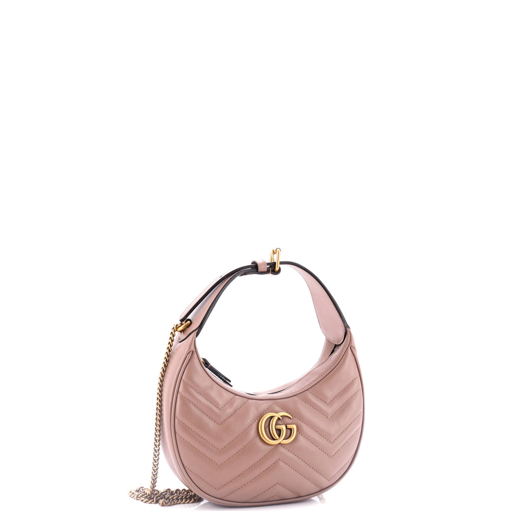 GG Marmont Half Moon Hobo Leather Mini
