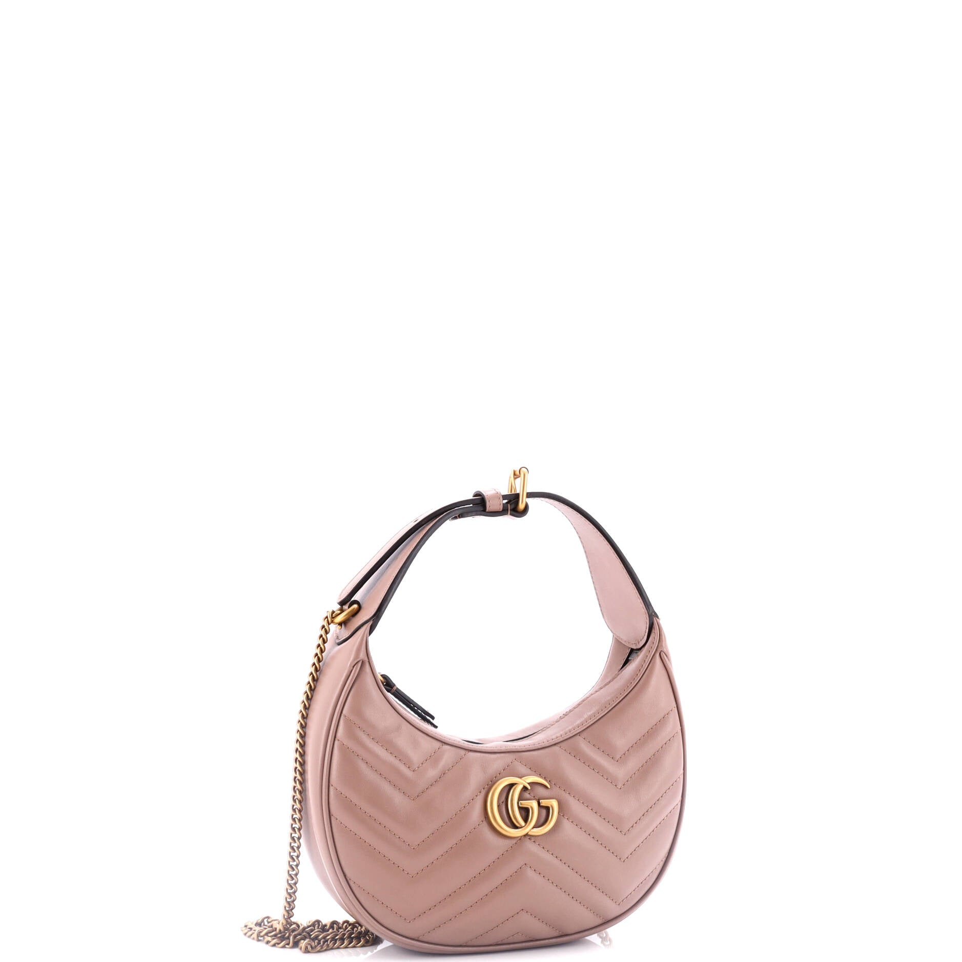 GG Marmont Half Moon Hobo Leather Mini