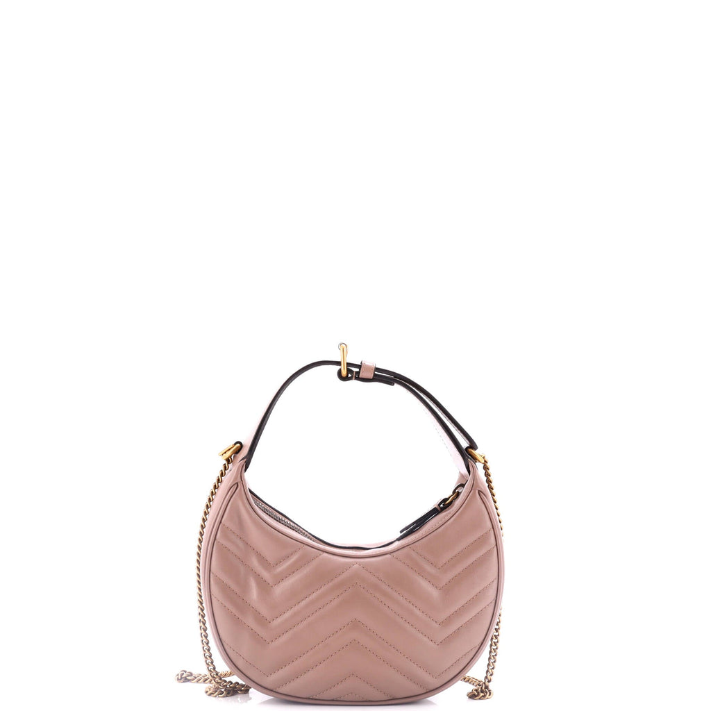 GG Marmont Half Moon Hobo Leather Mini