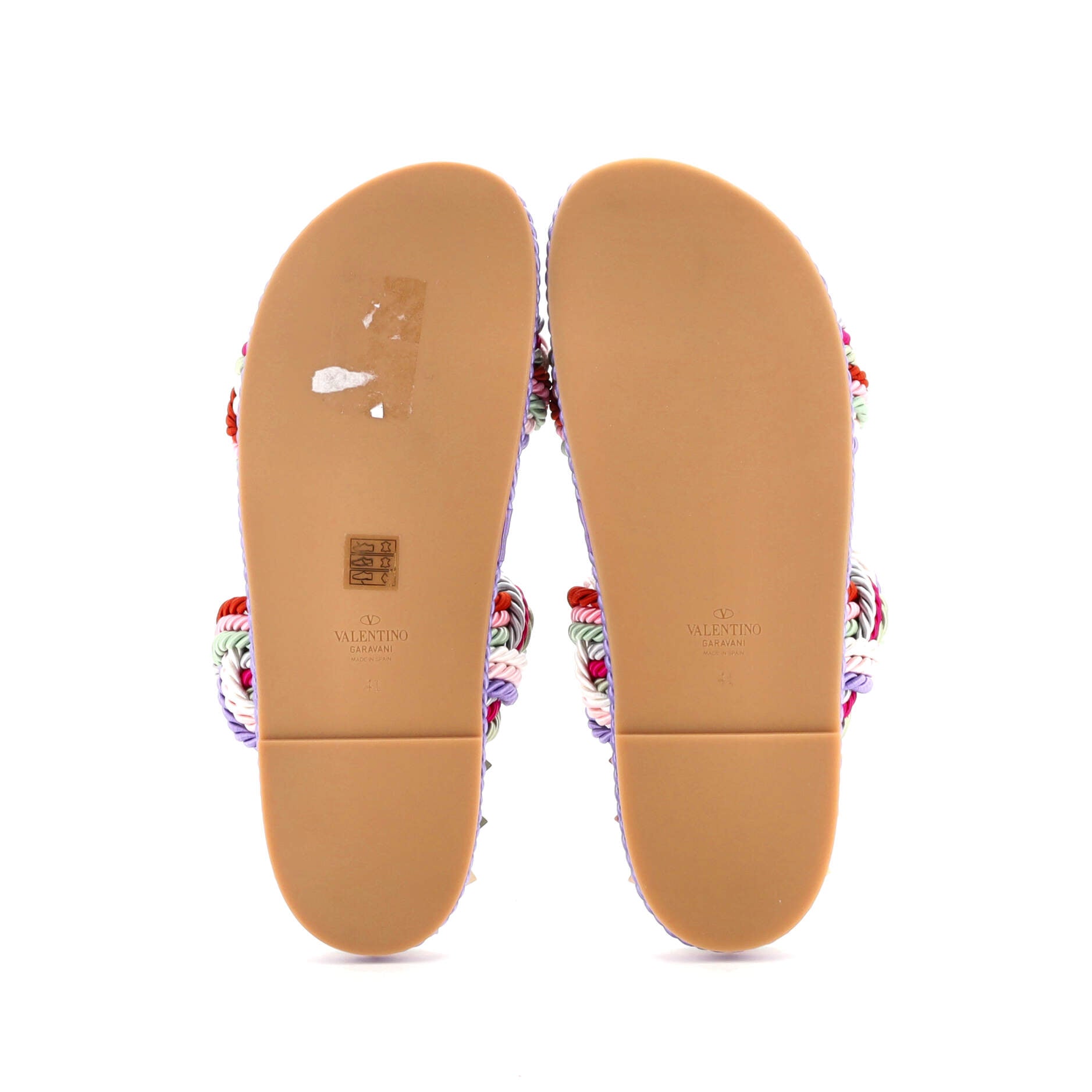 Women's Rockstud Slide Sandals Rope with Leather