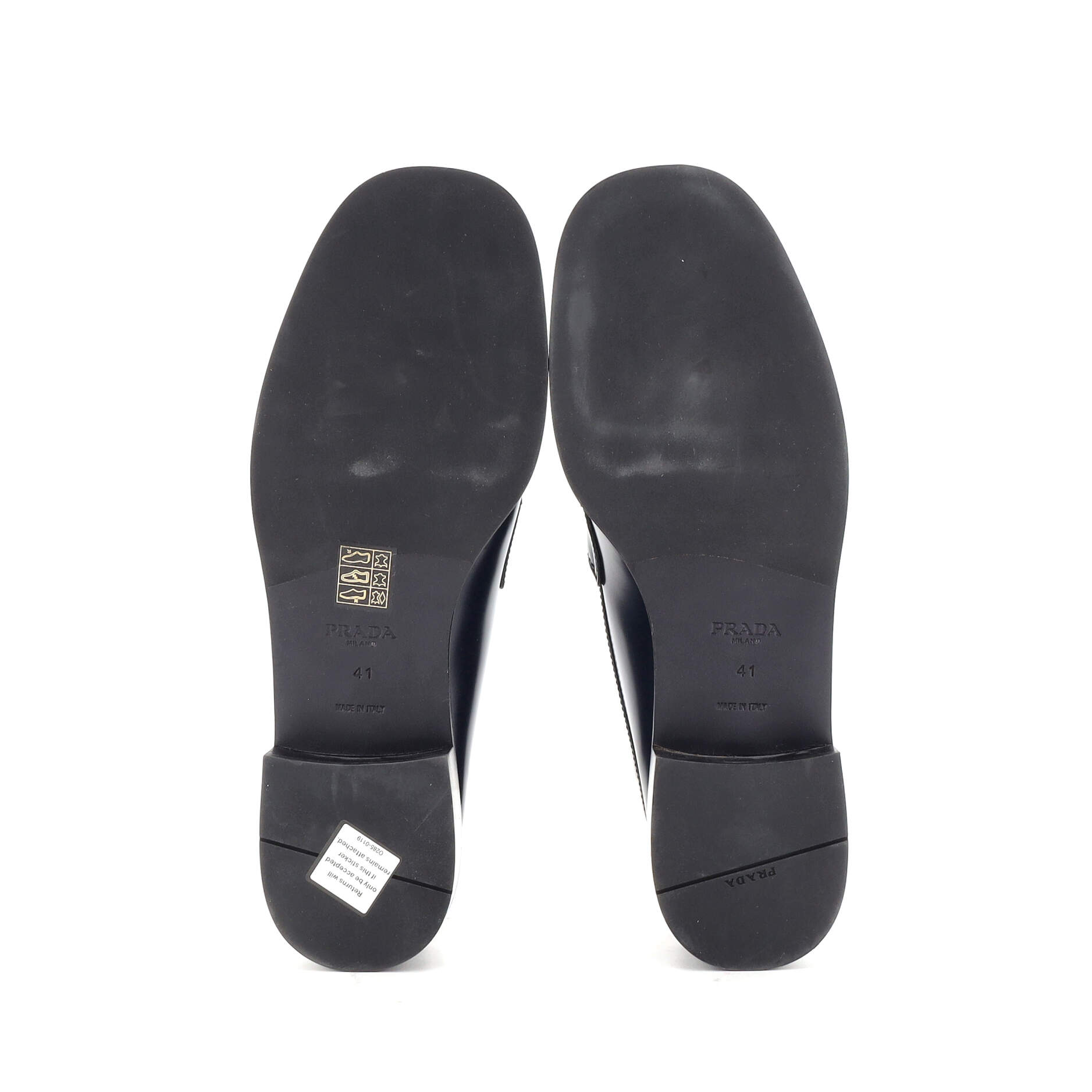 Women's Triangle Logo Heeled Loafers Spazzolato Leather
