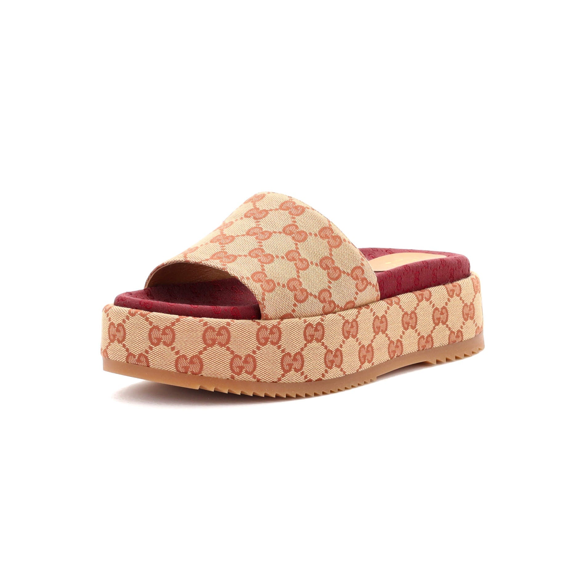 Women's Angelina Platform Slide Sandals GG Canvas