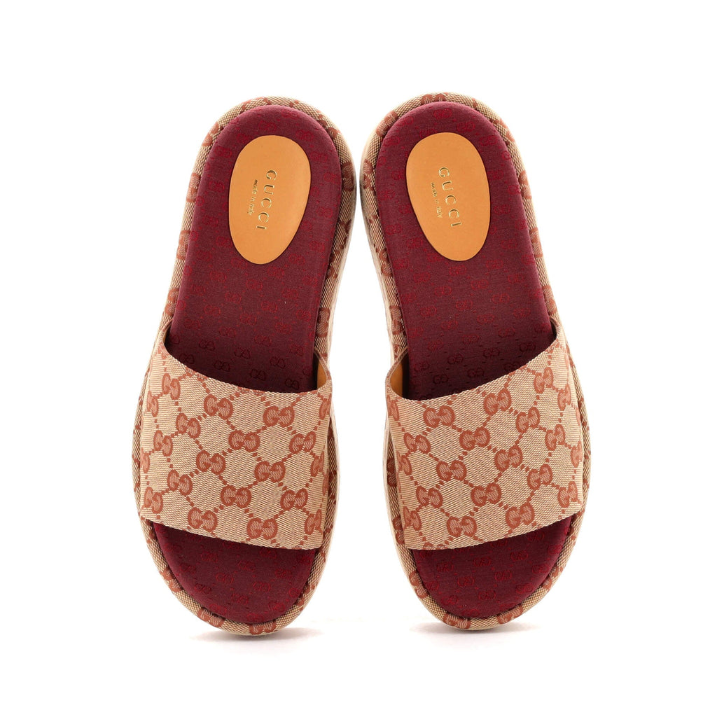 Women's Angelina Platform Slide Sandals GG Canvas
