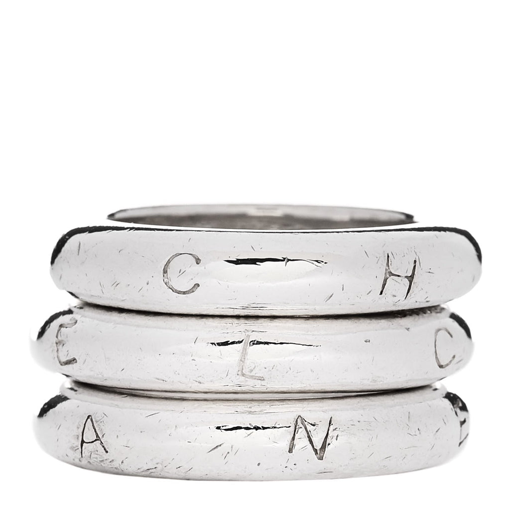 Sterling Silver Logo Set of 3 Stacking Ring 54 7