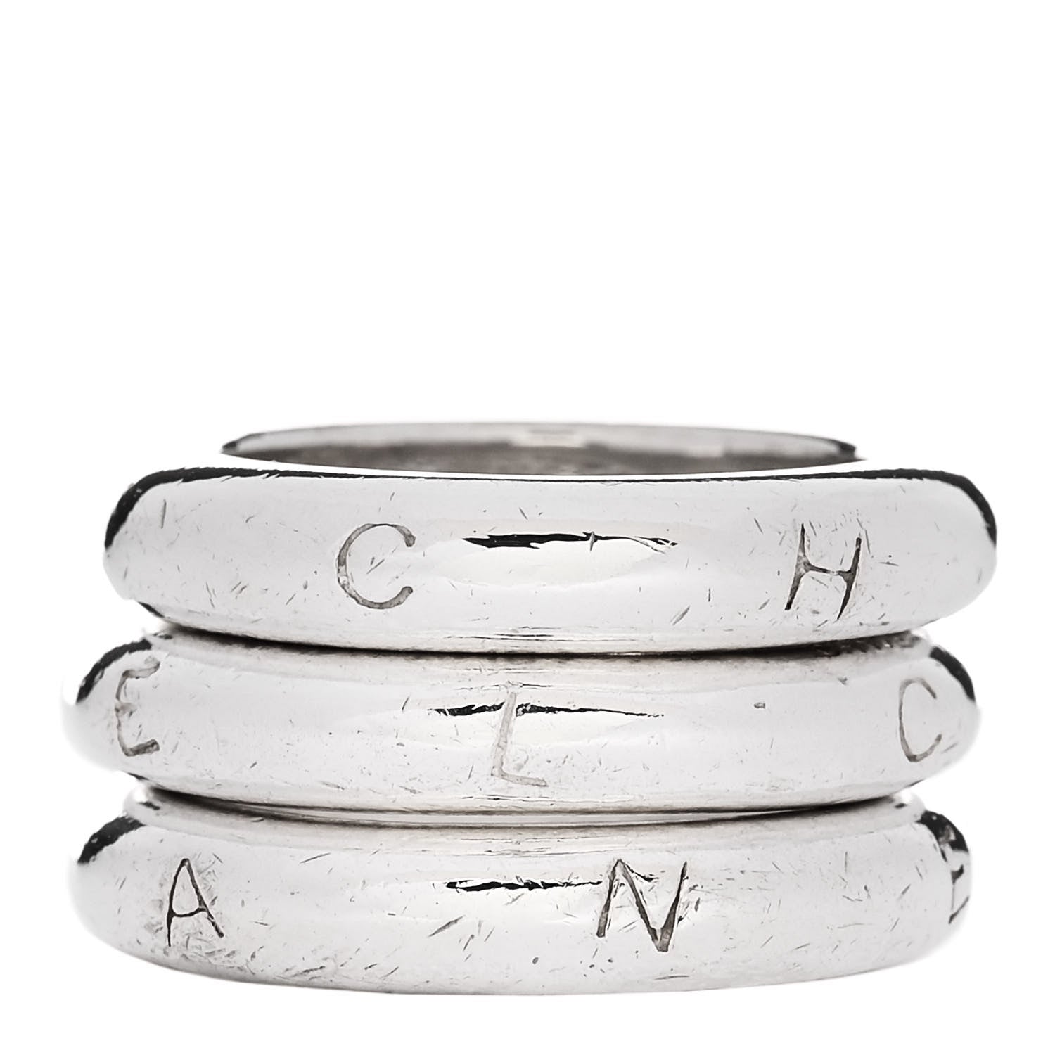 Sterling Silver Logo Set of 3 Stacking Ring 54 7