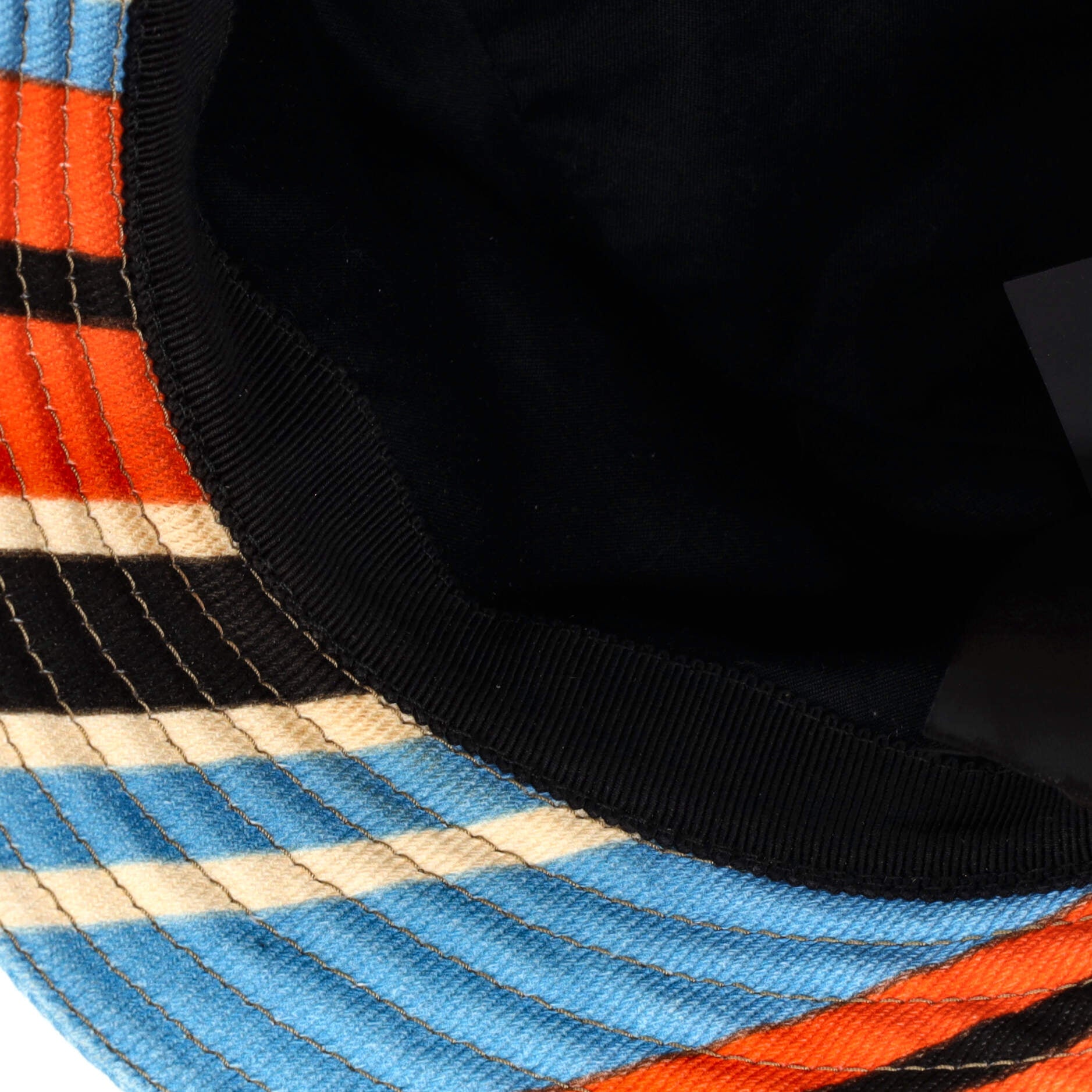 Triangle Logo Bucket Hat Striped Canvas