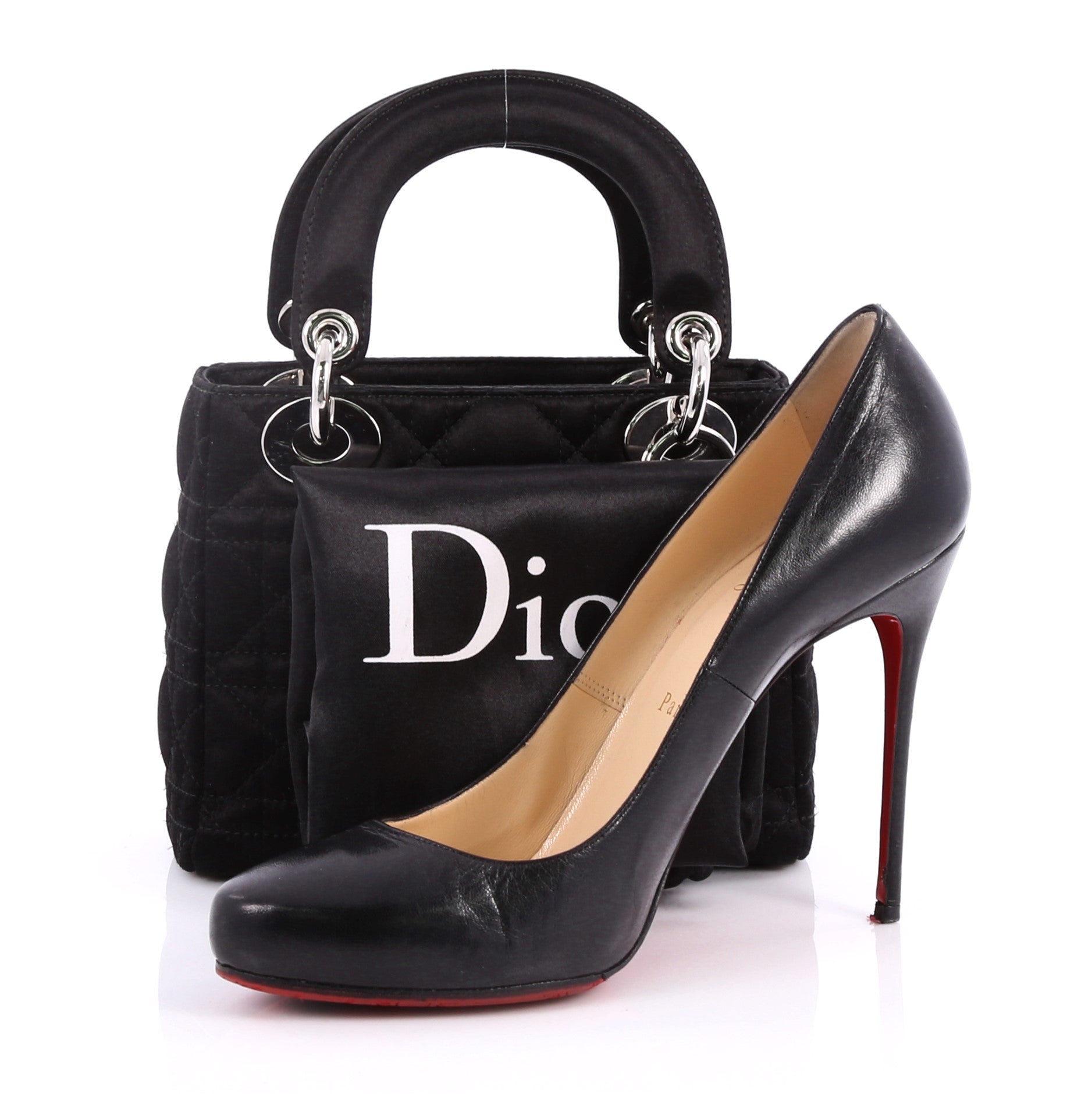 Lady Dior Handbag Cannage Quilt Satin Mini