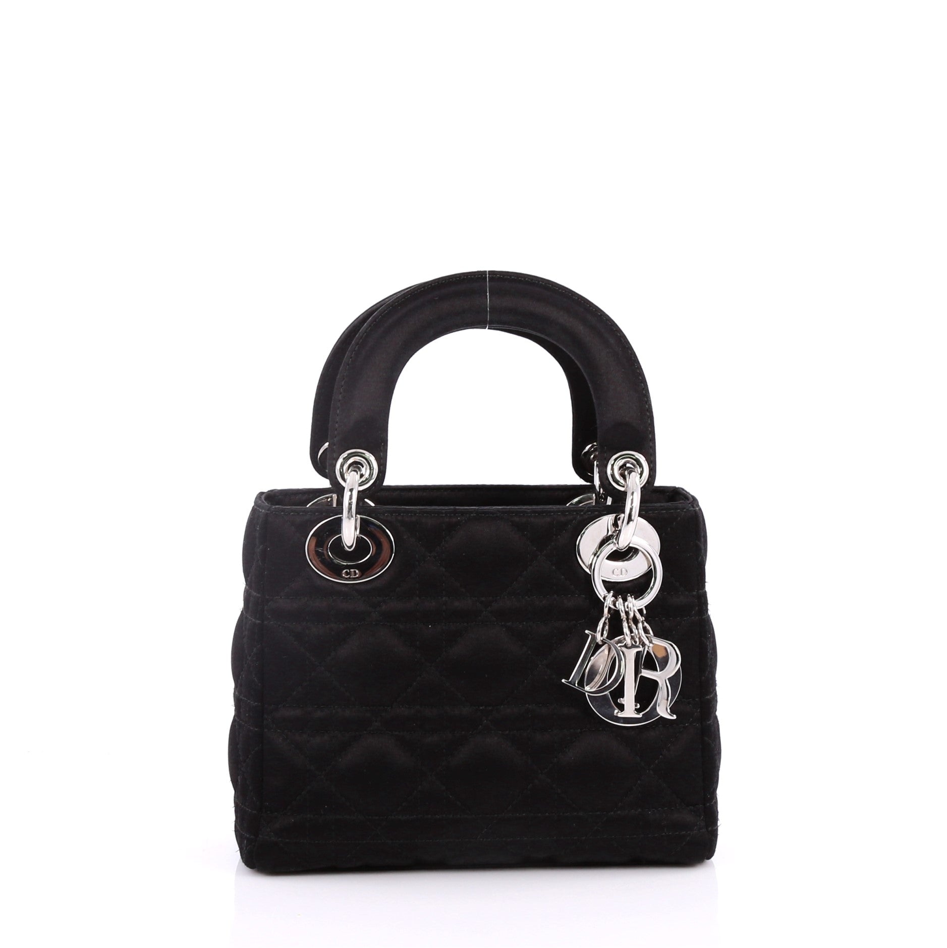 Lady Dior Handbag Cannage Quilt Satin Mini