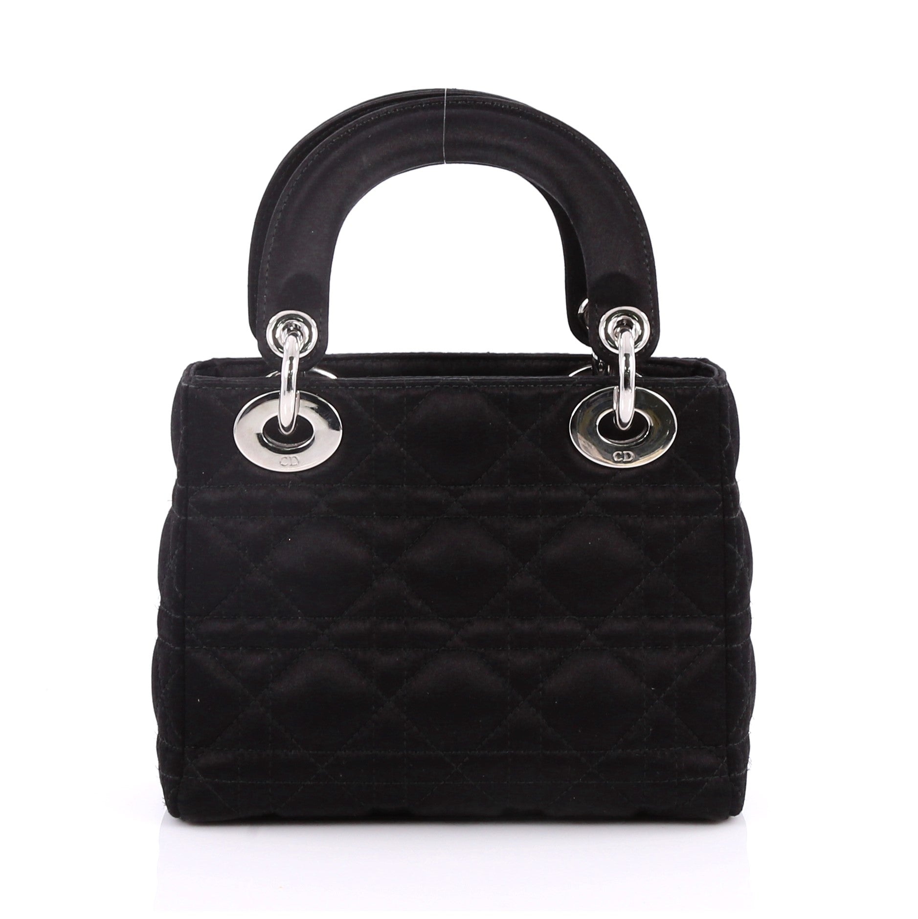 Lady Dior Handbag Cannage Quilt Satin Mini