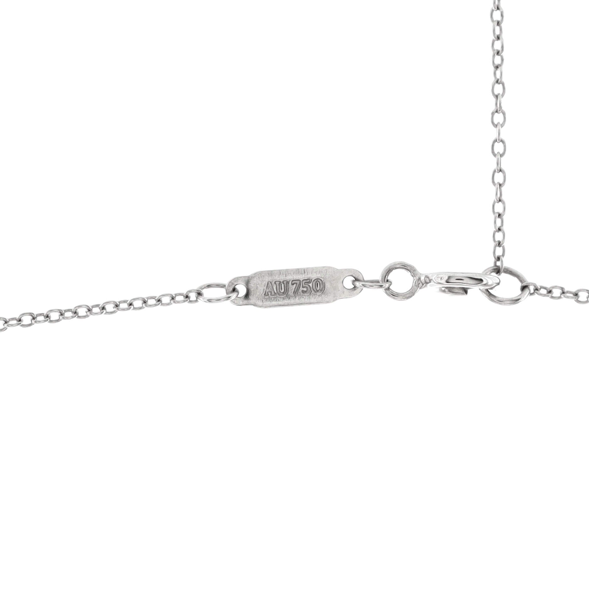T Smile Pendant Necklace 18K White Gold Large