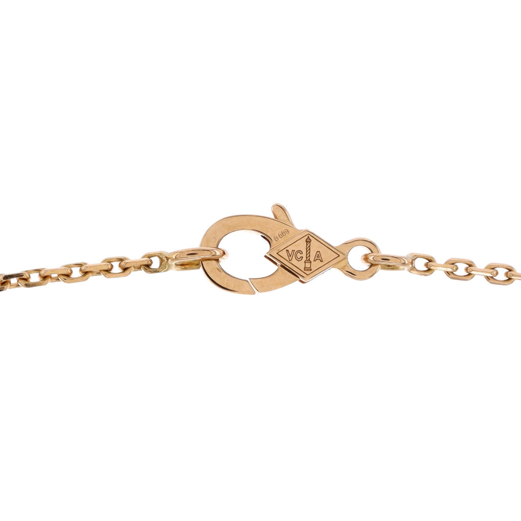 Vintage Alhambra Pendant Necklace Limited Edition 18K Rose Gold and Bull's Eye with Diamond
