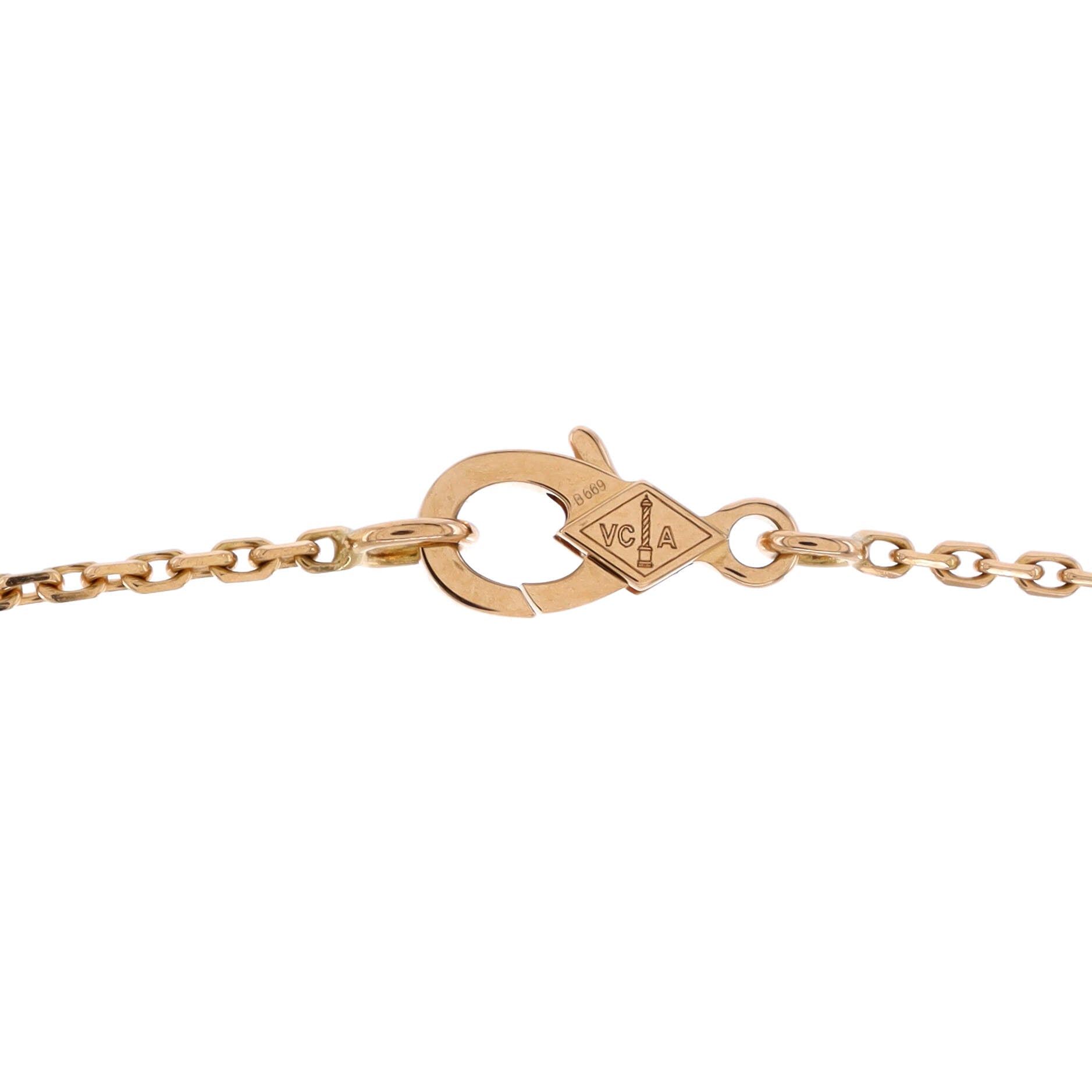 Vintage Alhambra Pendant Necklace Limited Edition 18K Rose Gold and Bull's Eye with Diamond