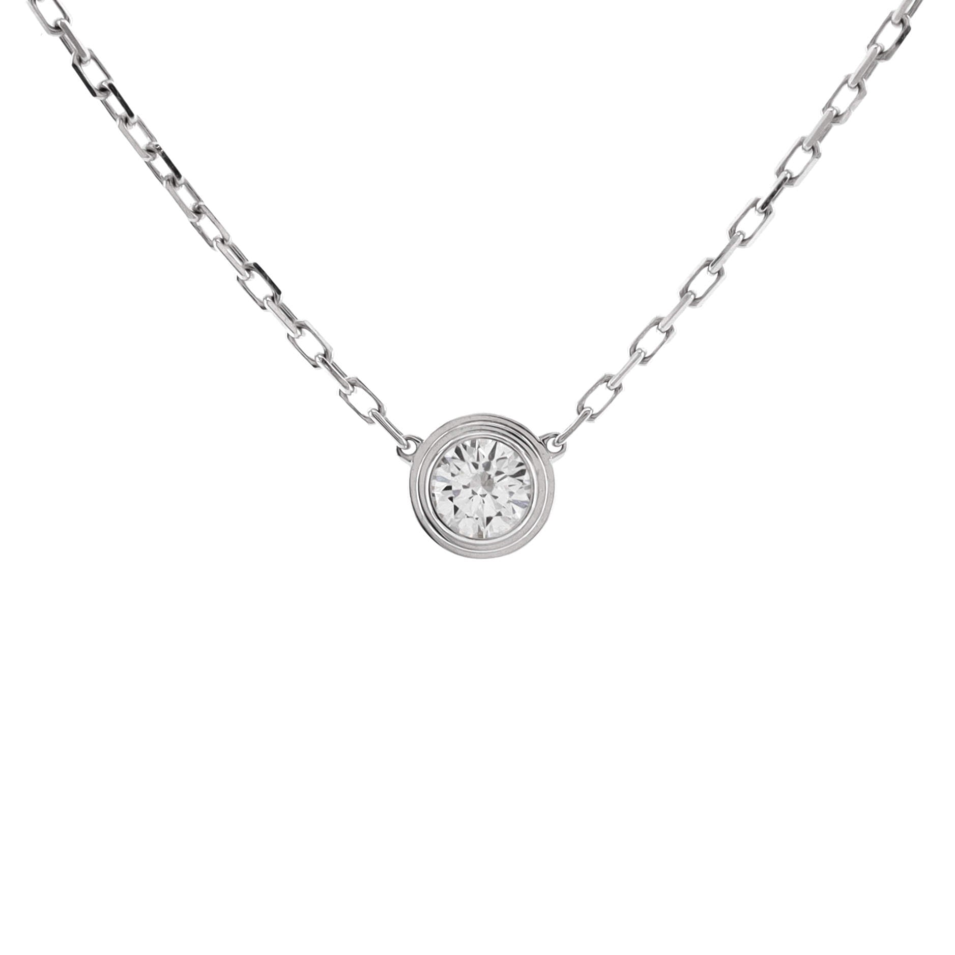 Cartier D'Amour Pendant Necklace 18K White Gold with Diamond Large