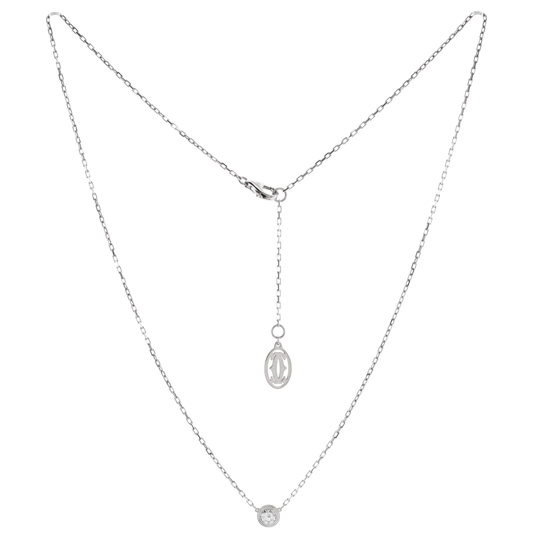 Cartier D'Amour Pendant Necklace 18K White Gold with Diamond Large