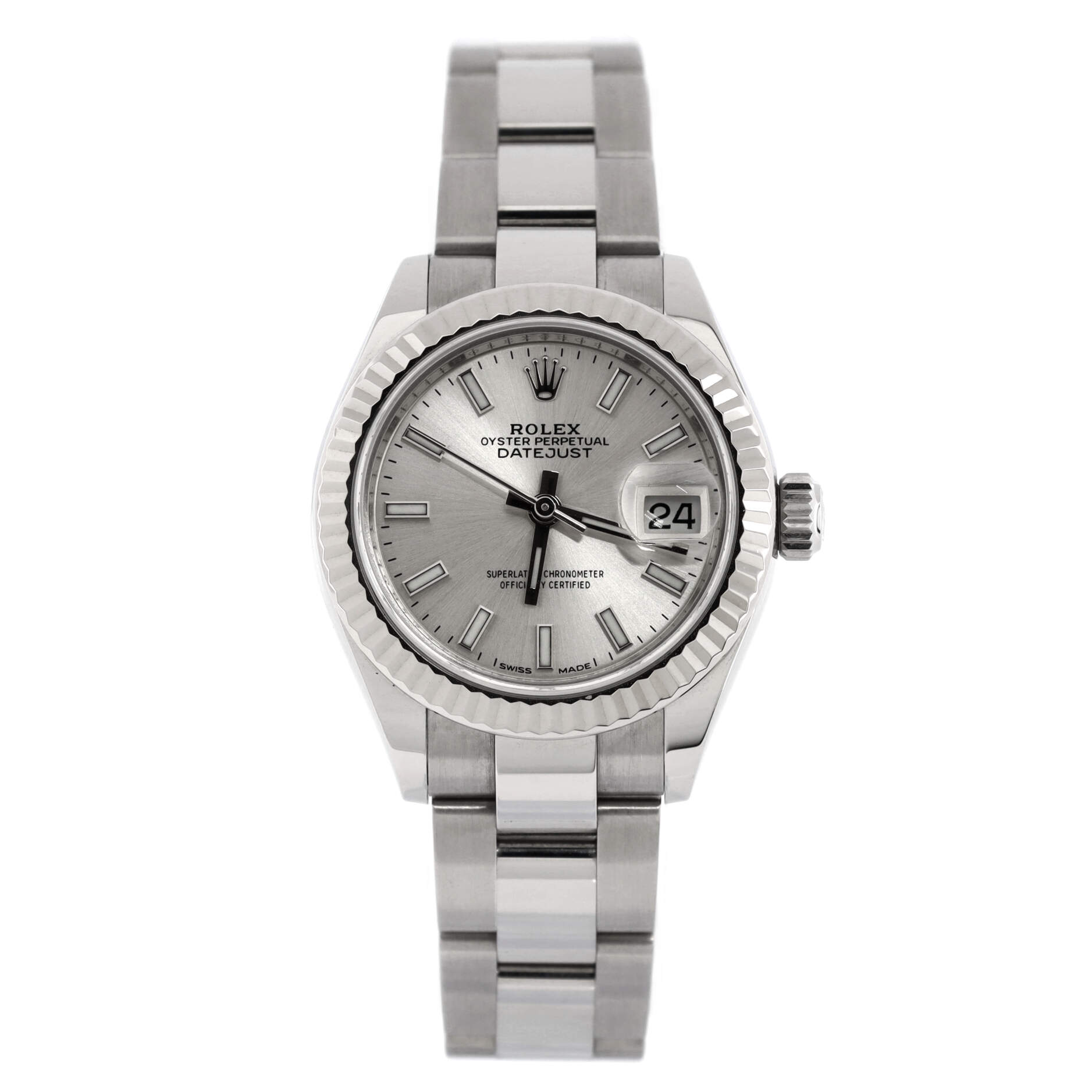 Oyster Perpetual Datejust Automatic Watch Stainless Steel and White Gold 28