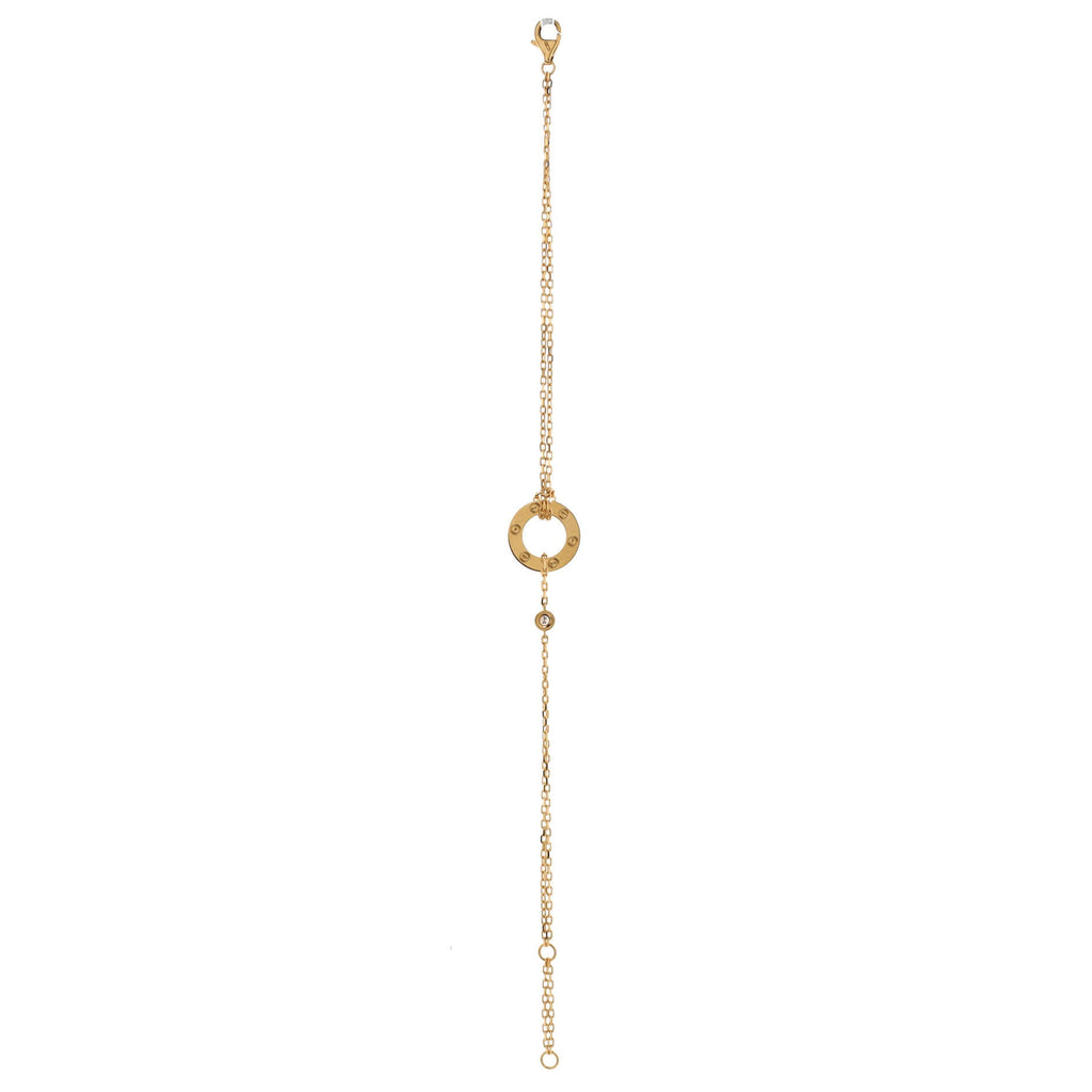 2 Diamonds Love Bracelet 18K Yellow Gold with Diamonds