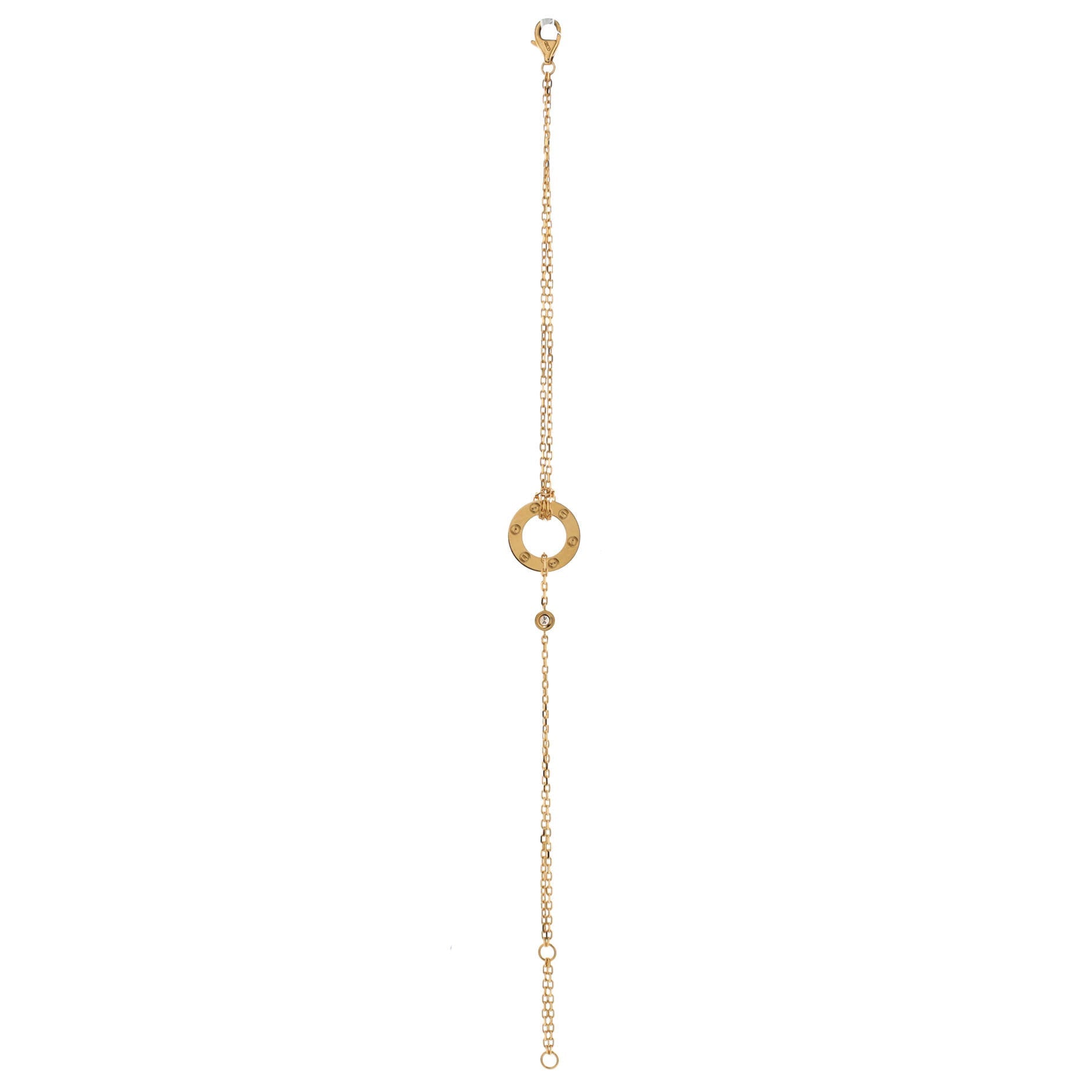 2 Diamonds Love Bracelet 18K Yellow Gold with Diamonds