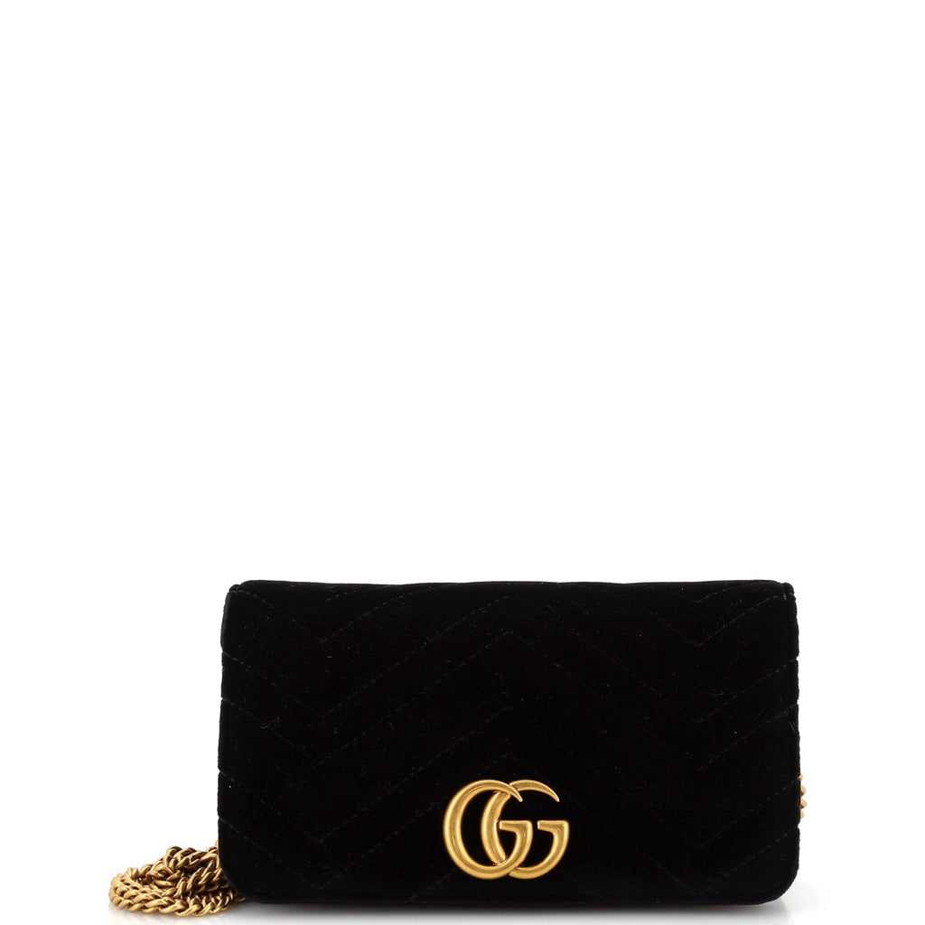 GG Marmont Chain Flap Bag Matelasse Velvet Mini