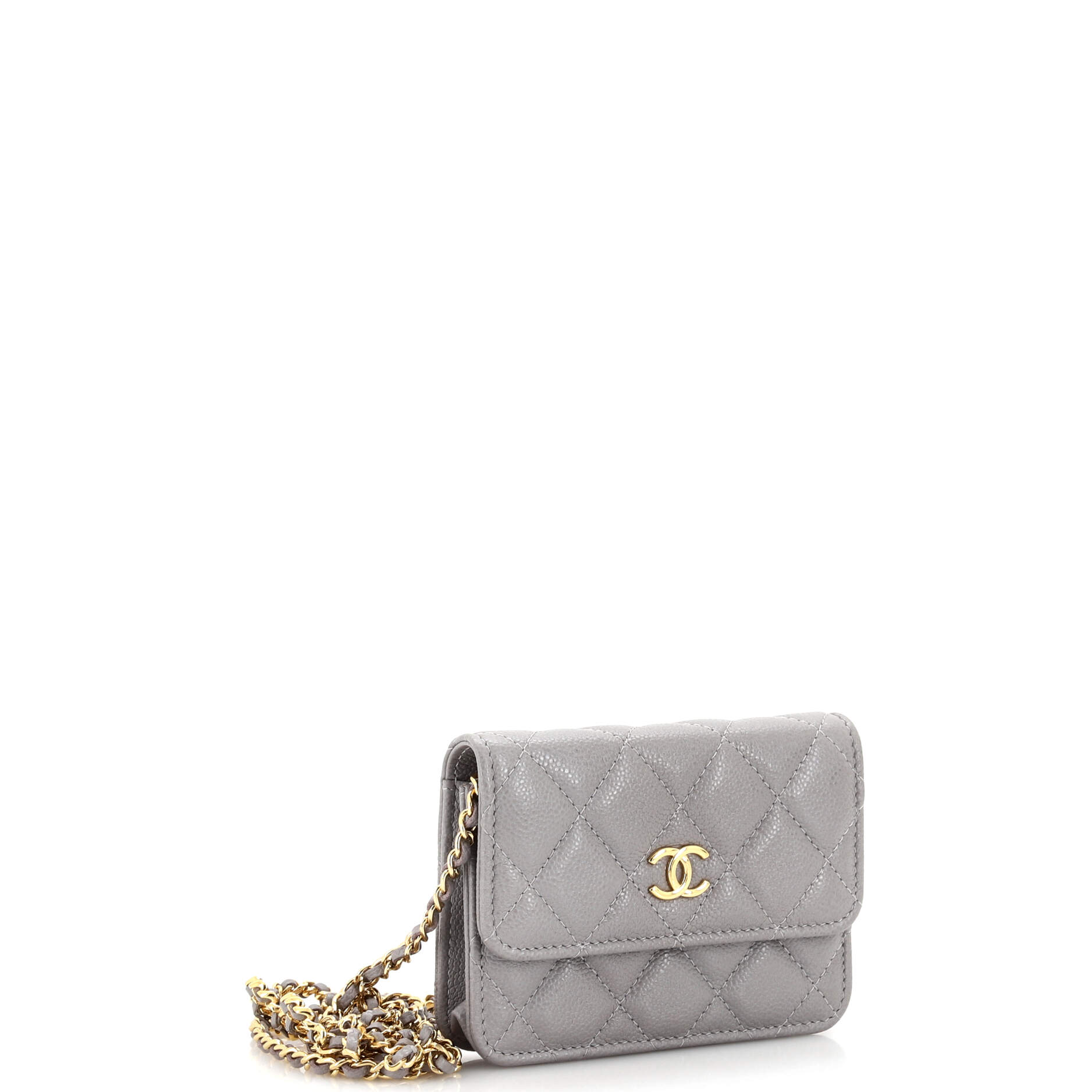 Miss Coco Strap Flap Clutch with Chain Quilted Caviar Mini