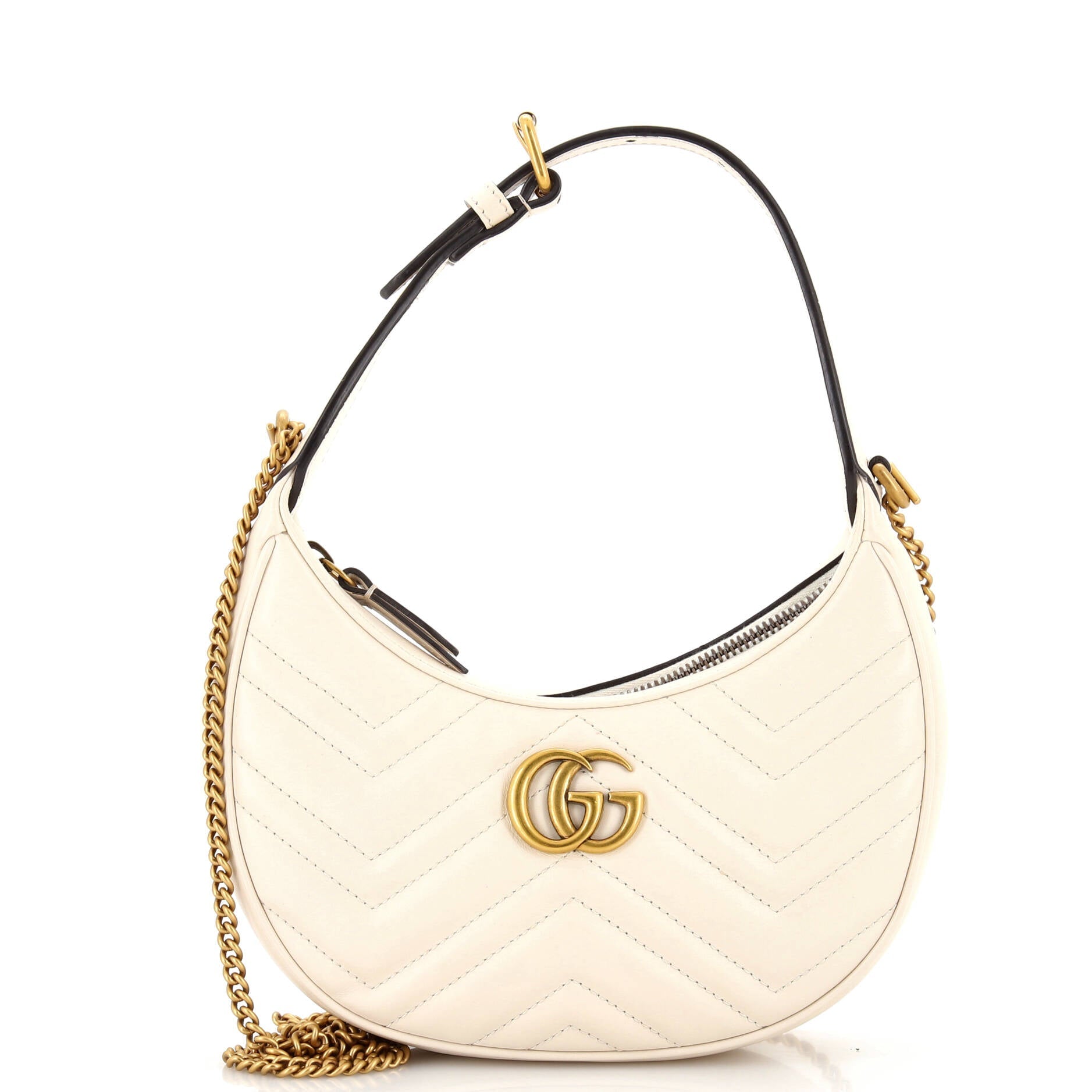 GG Marmont Half Moon Hobo Leather Mini
