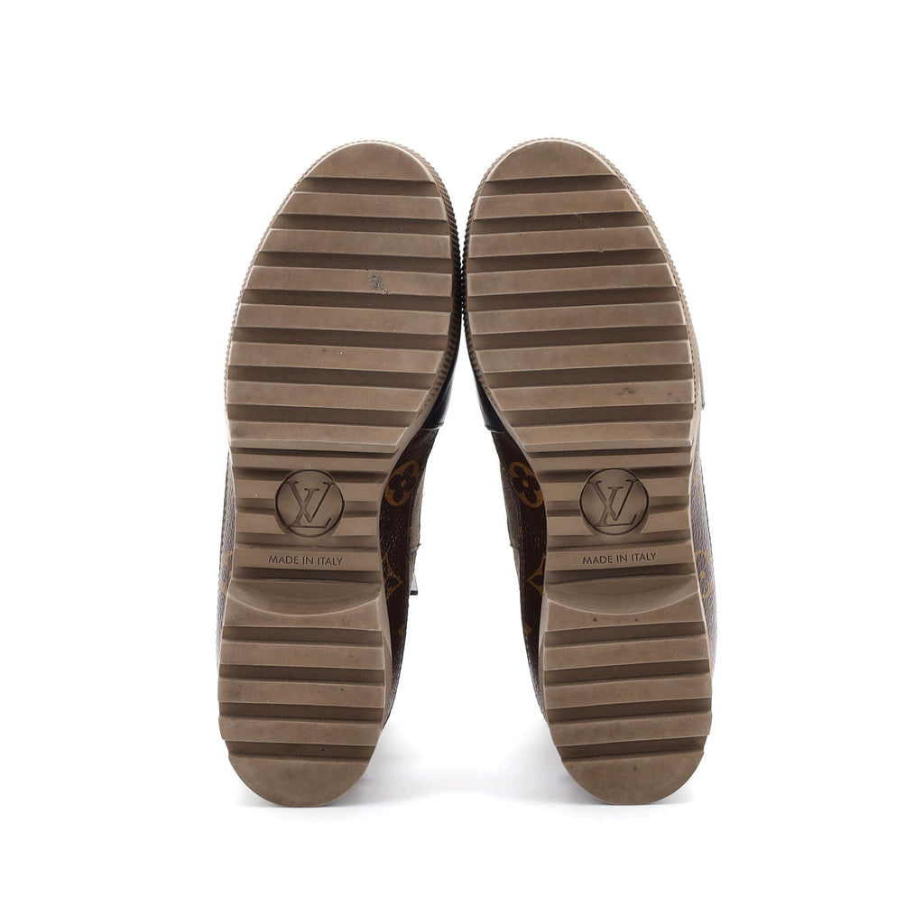 Women's Laureate Platform Desert Boots Suede with Monogram Canvas