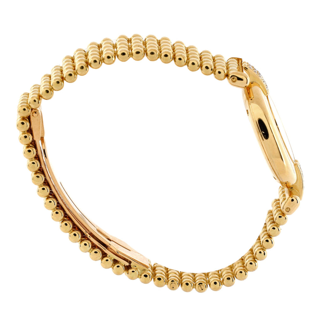 Must Colisee Quartz Watch Yellow Gold with Diamond Lugs 24