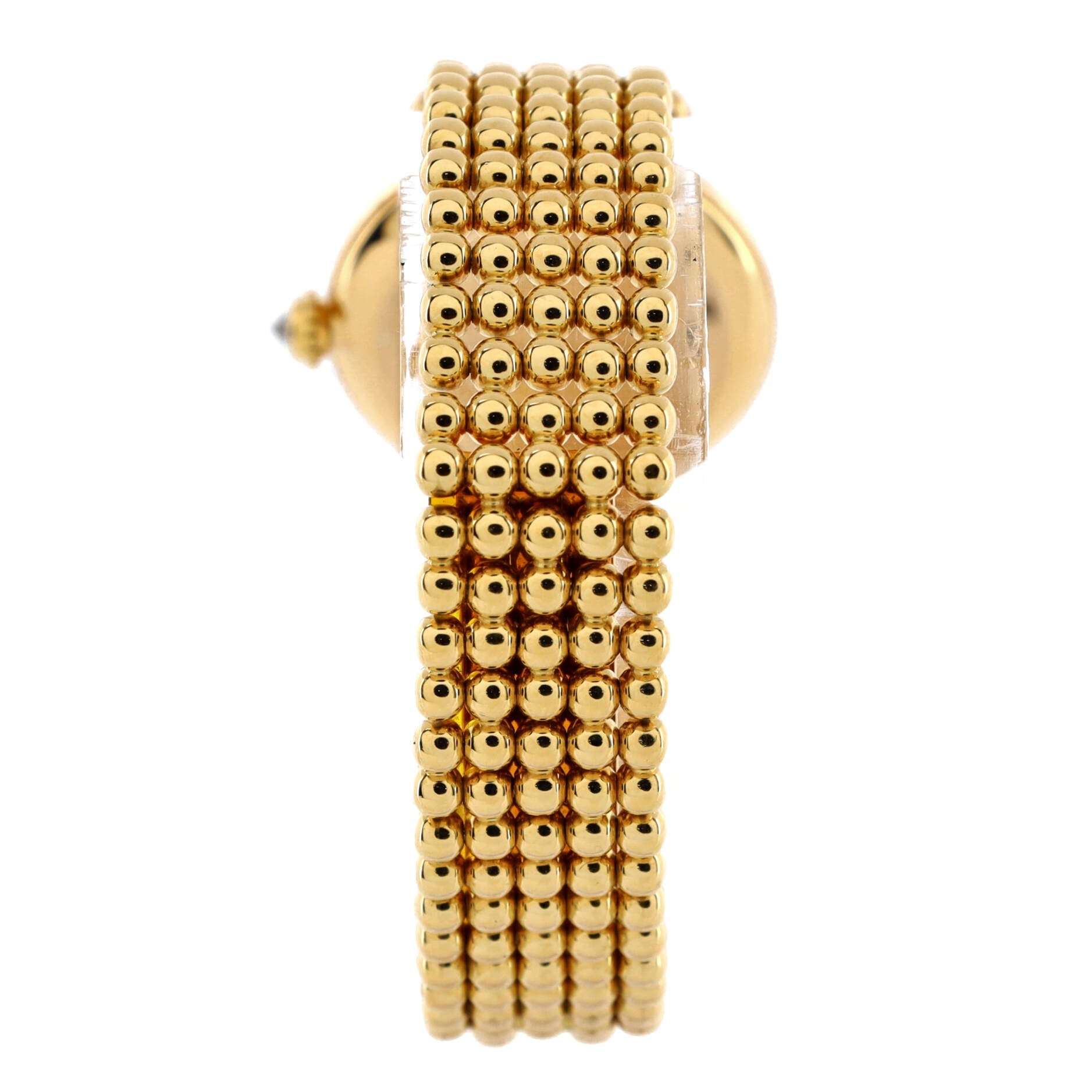 Must Colisee Quartz Watch Yellow Gold with Diamond Lugs 24