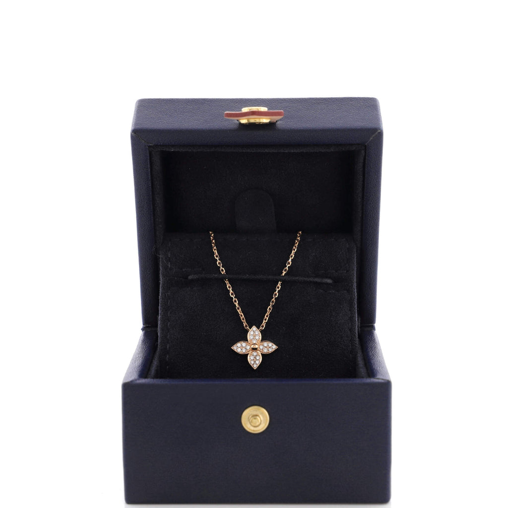 Star Blossom Pendant Necklace 18K Rose Gold and Diamonds