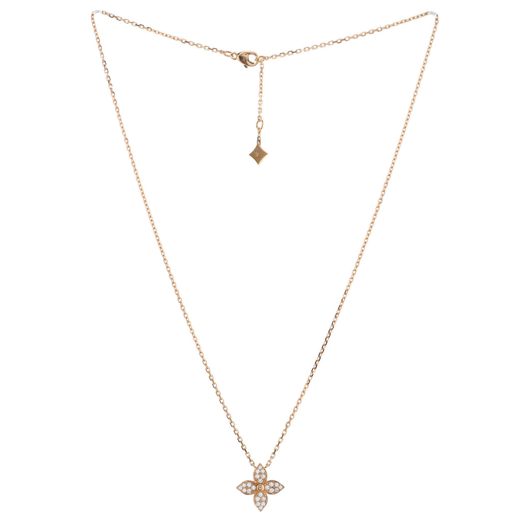 Star Blossom Pendant Necklace 18K Rose Gold and Diamonds