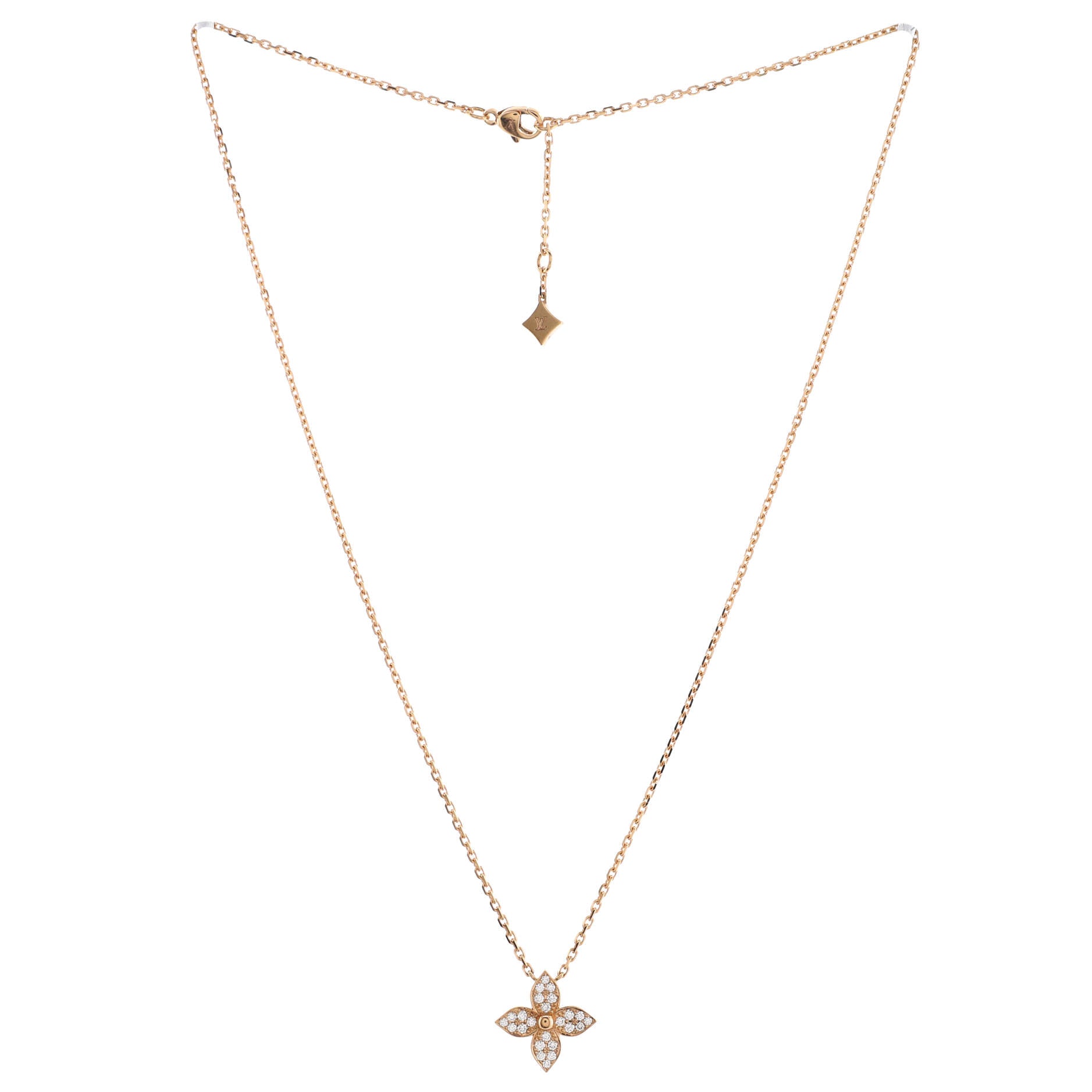 Star Blossom Pendant Necklace 18K Rose Gold and Diamonds