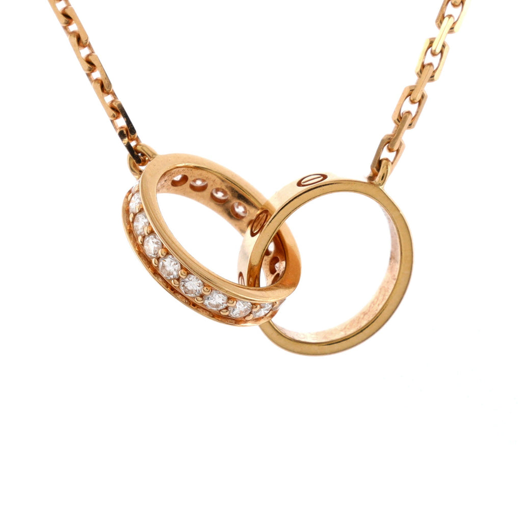 Love Interlocking Necklace 18K Rose Gold with Diamonds