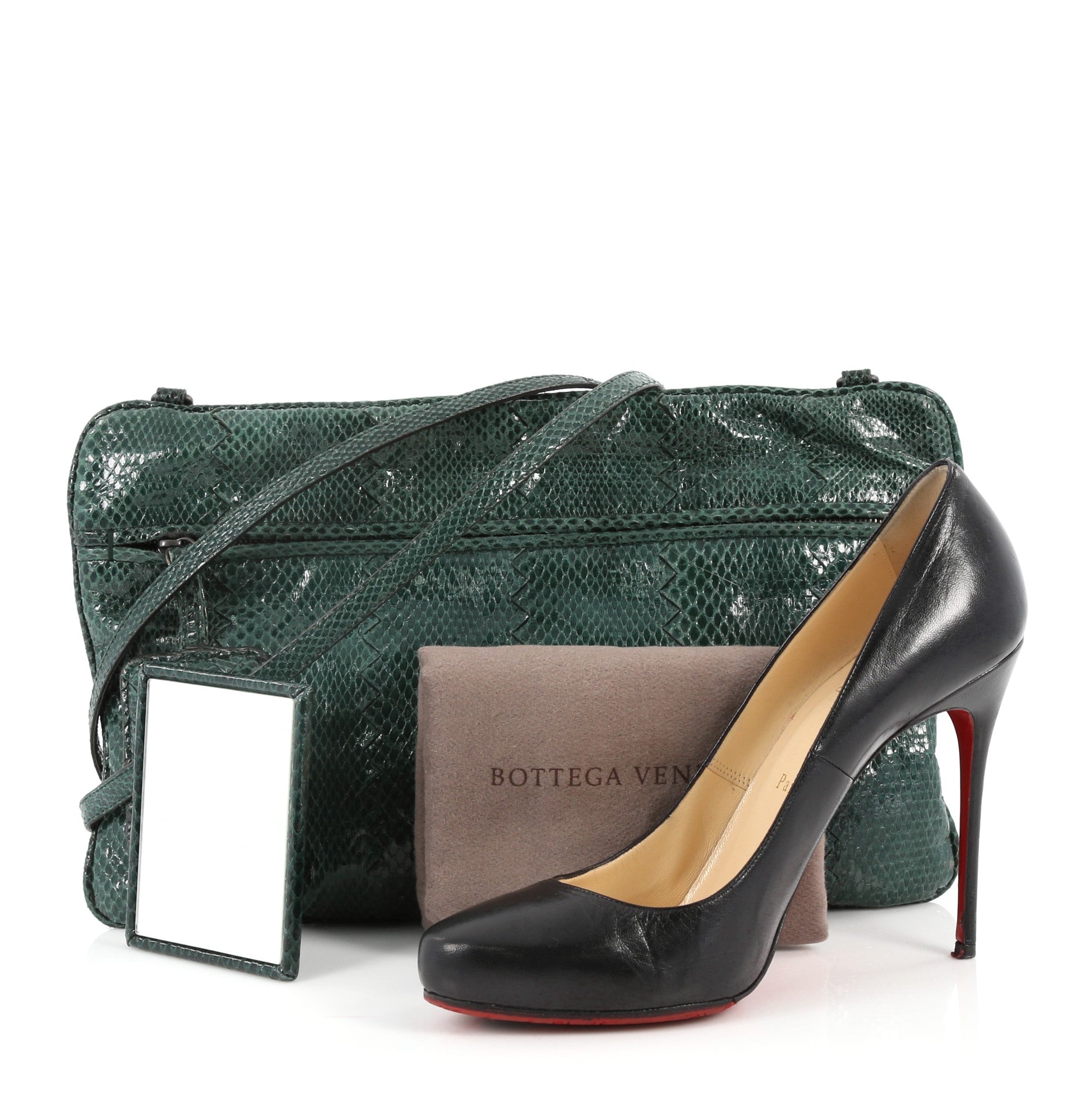 Convertible Flat Clutch Snakeskin Small