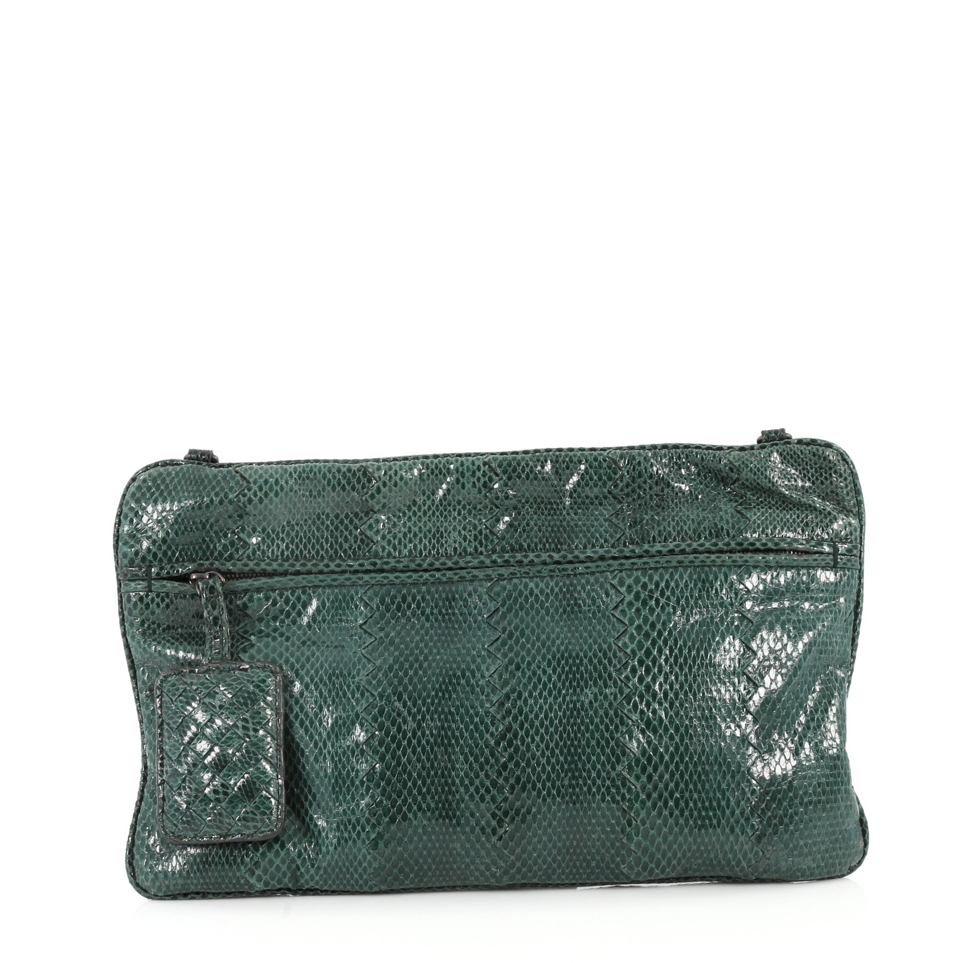 Convertible Flat Clutch Snakeskin Small
