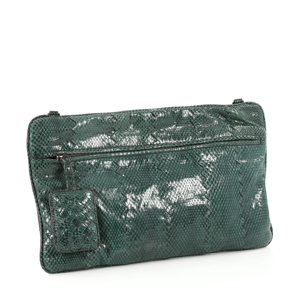 Convertible Flat Clutch Snakeskin Small