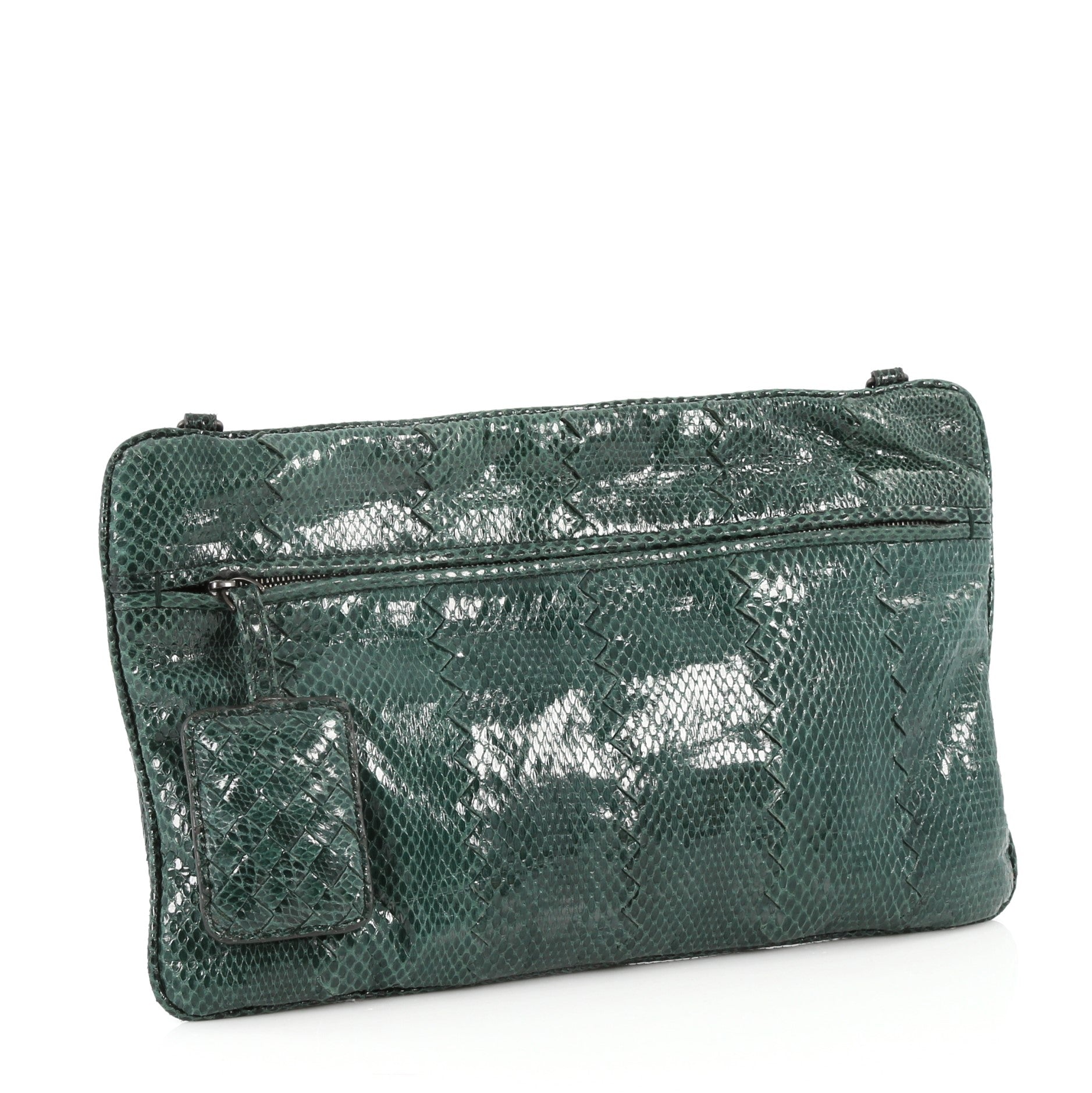 Convertible Flat Clutch Snakeskin Small