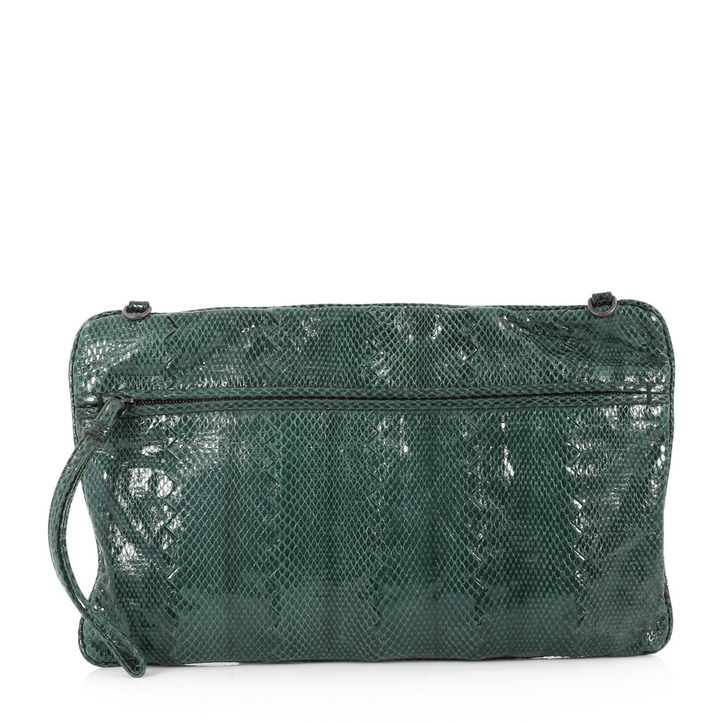Convertible Flat Clutch Snakeskin Small
