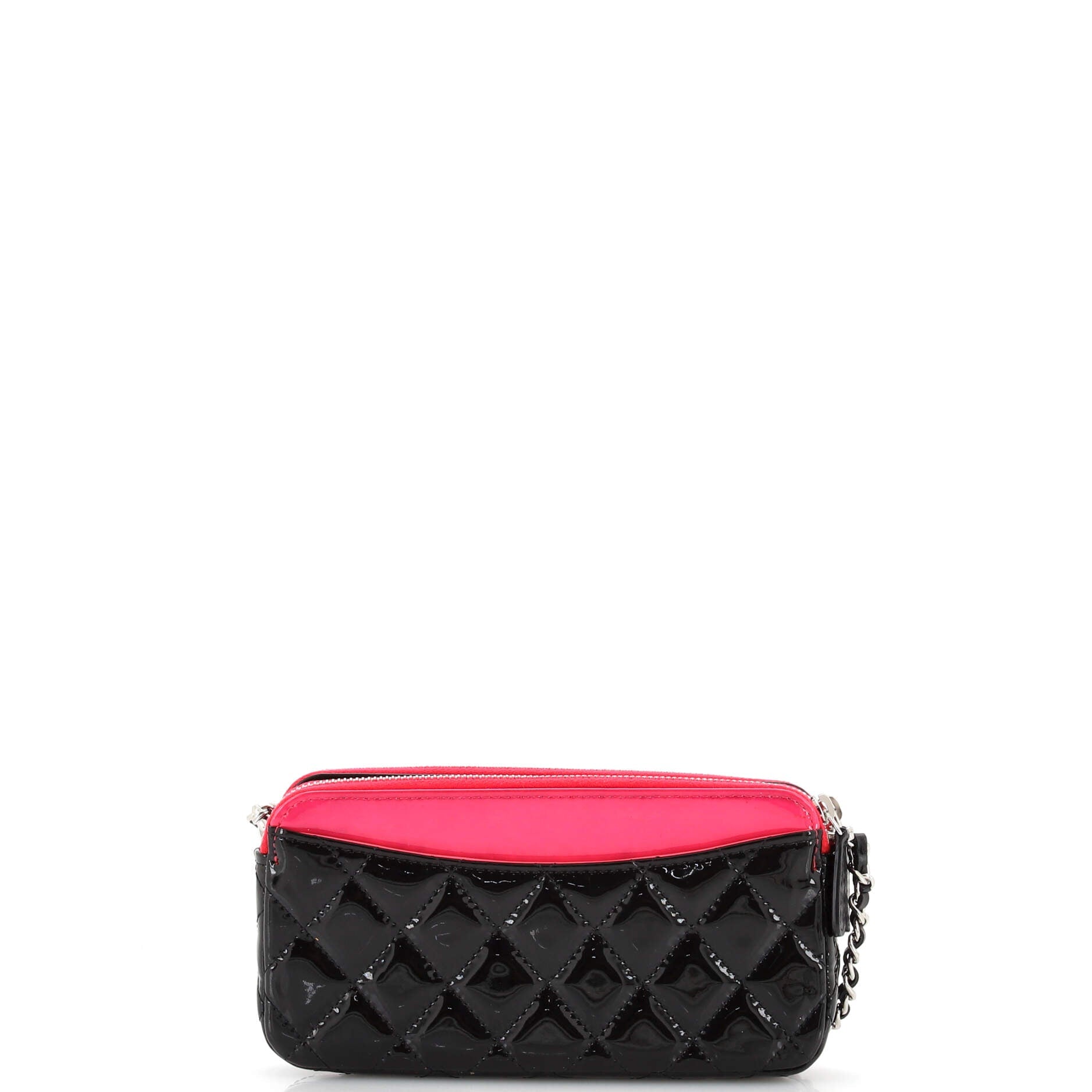 Double Zip Clutch with Chain Quilted Patent